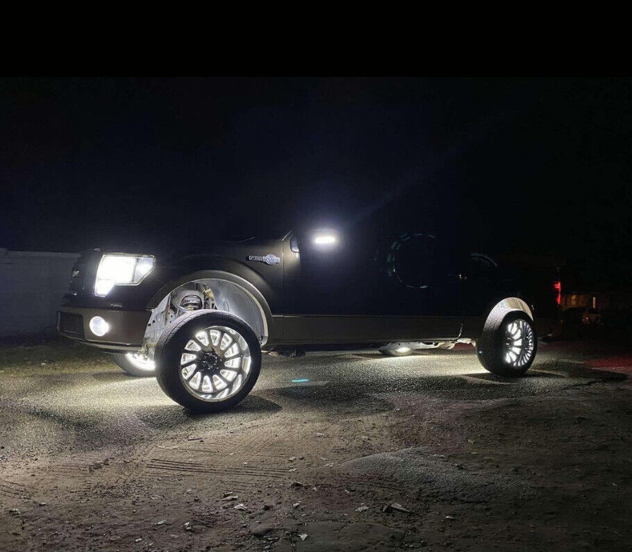 4PCS Quad Row Brightest 17.5" Wheel Rings Lights illuminated Strobe White LEDs