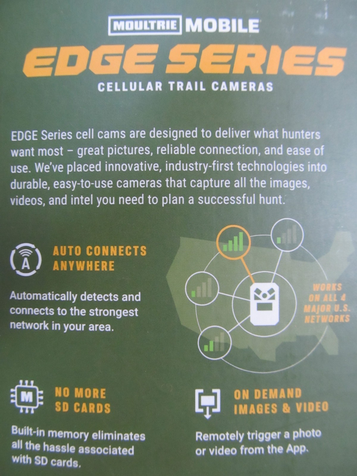 Moultrie Mobile Edge 2 Cellular Trail Camera Beige, NEW IN BOX-2 PACK KIT