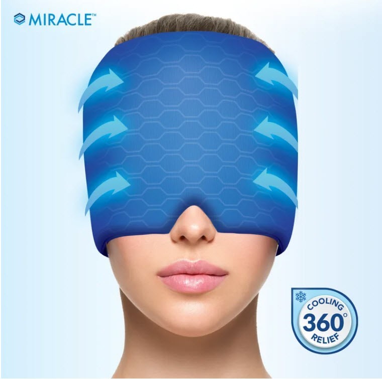 NEW! Miracle HEADACHE (Cooling 360°) RELIEF. Cooling + Compression, Cold or Hot