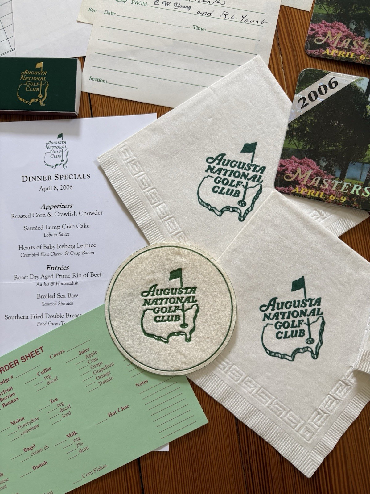 2006 Masters Badges & Cabin Guests Amenities RARE Phil Mickelson Winner