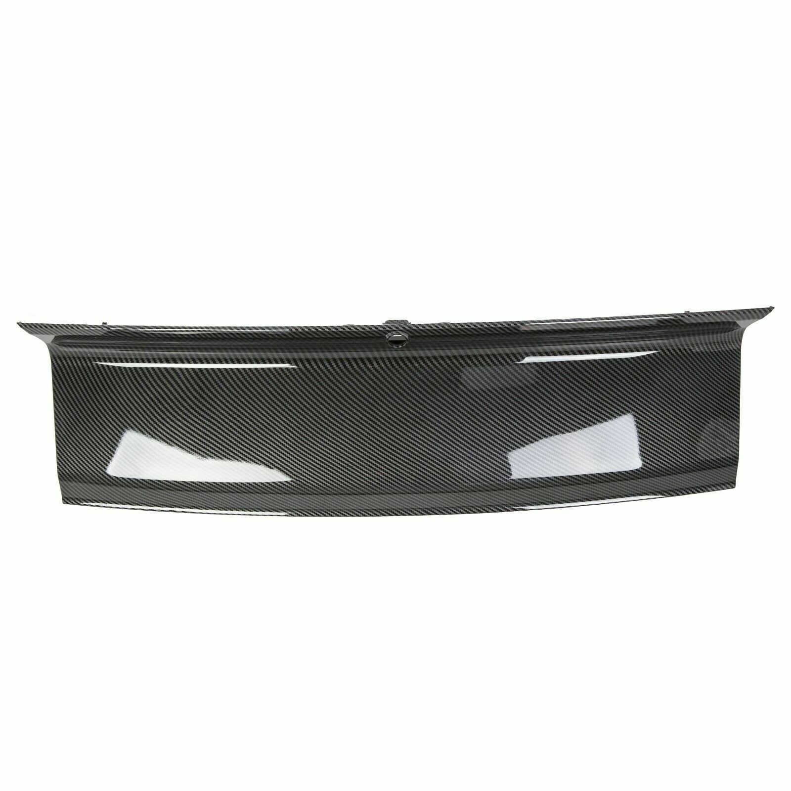 Carbon Fiber Look Rear Trunk Panel Decklid Trim Cover For Ford Mustang GT 15-23