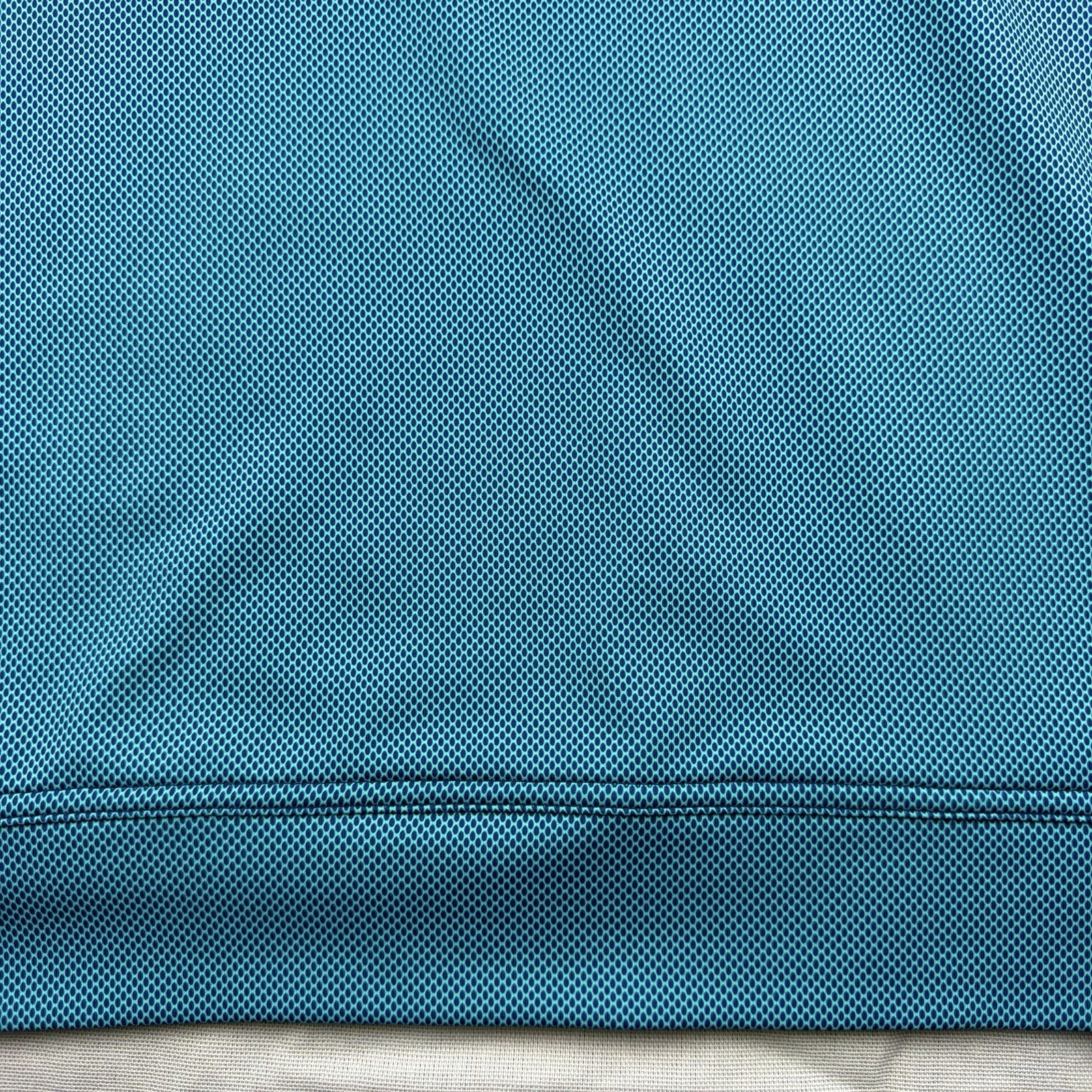 Peter Millar Crown Sport Perth Geo Print Quarter Zip Pullover Navy Green Large