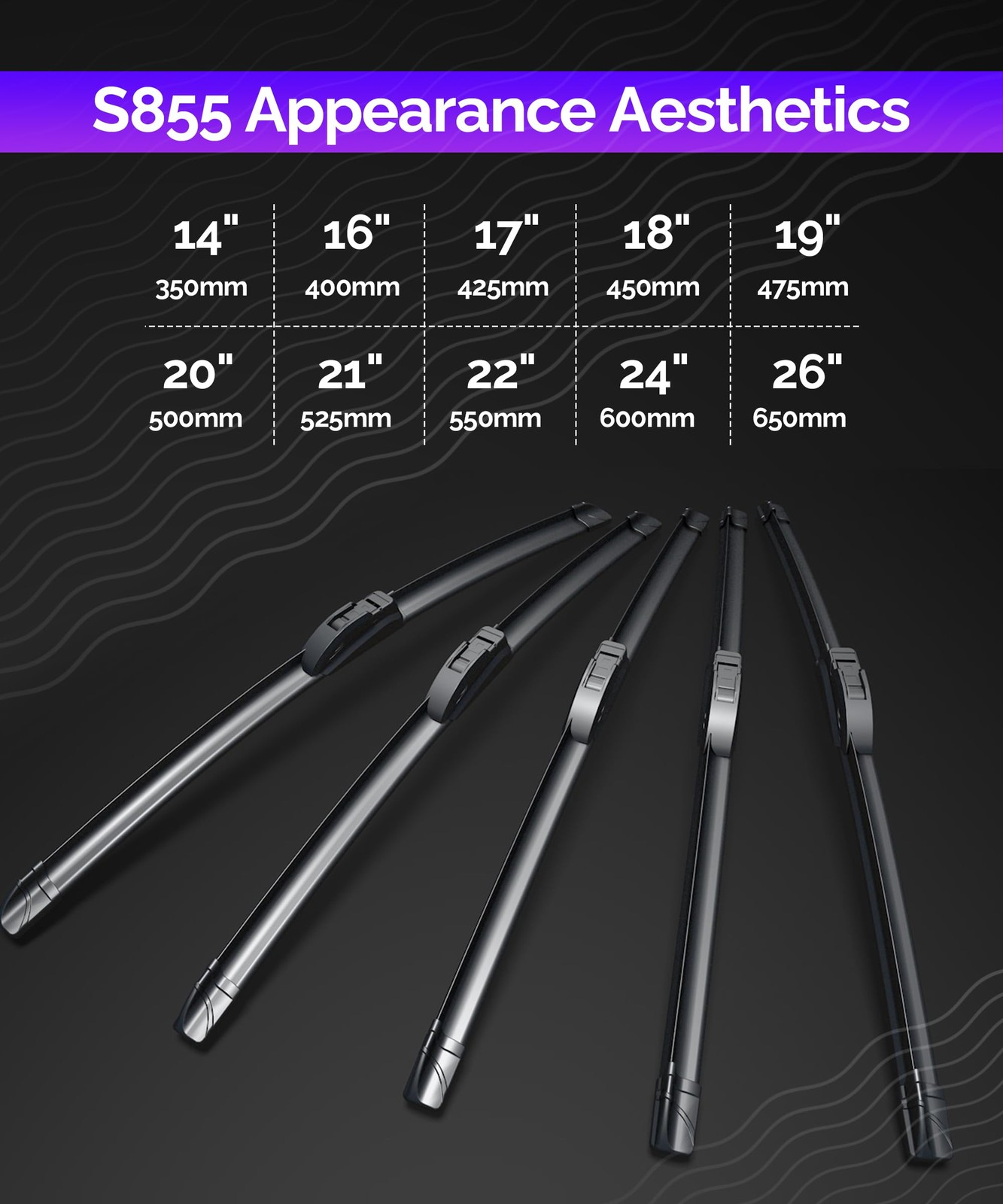 OEM QUALITY Premium All-Season Windshield Wiper Blades,Pack of 2