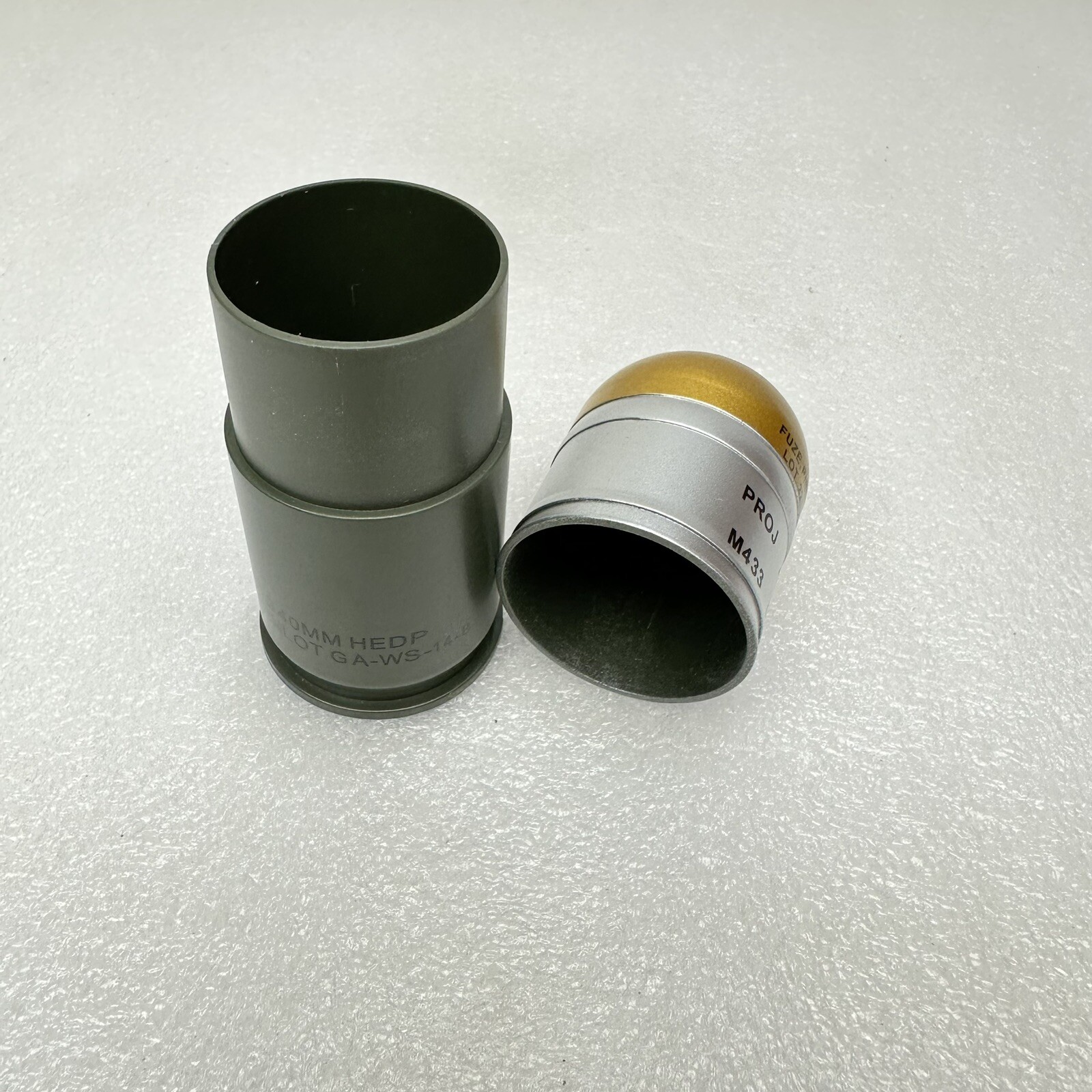 2 - Replica Inert 1:1 Scale 40MM HEDP M433 Fake Non Functional M203 M32A1 M320