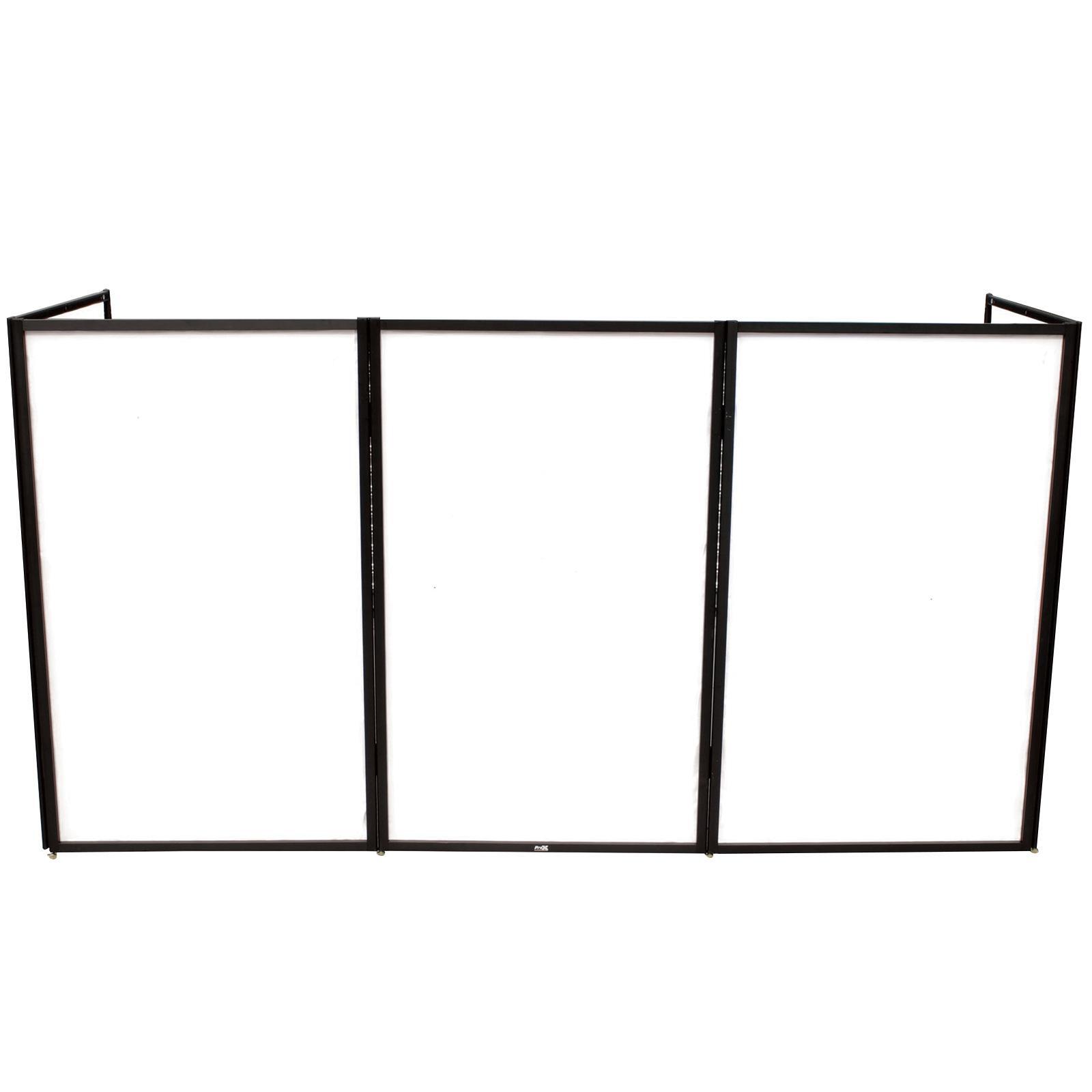 ProX XF-5X3048B Black Aluminum 5 Panel Scrim Facade Frontboard + DJ Chair