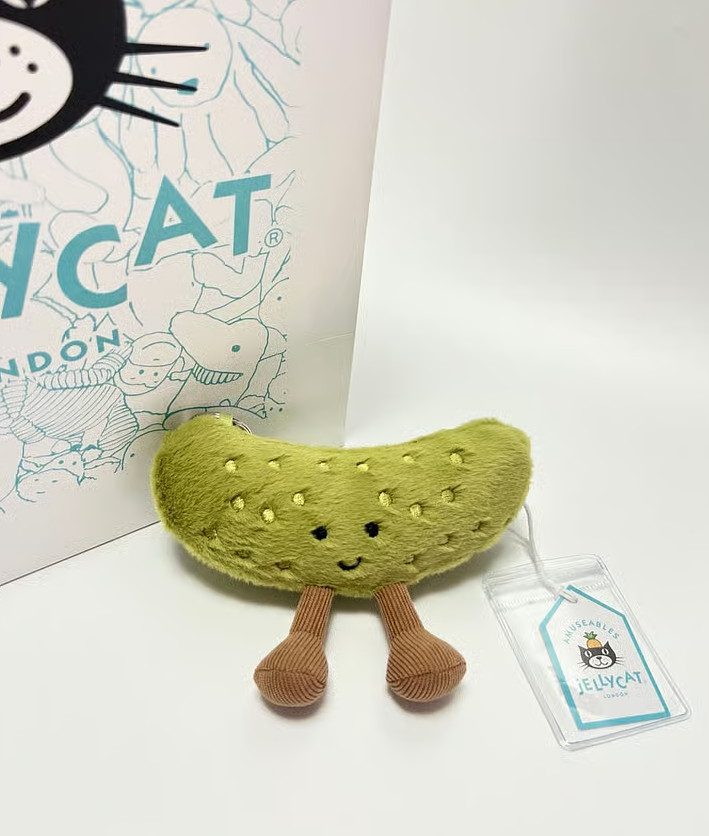 Jellycat Amuseable Green Sour Pickle Plush Toy - Cute Soft Collectible Doll NWT