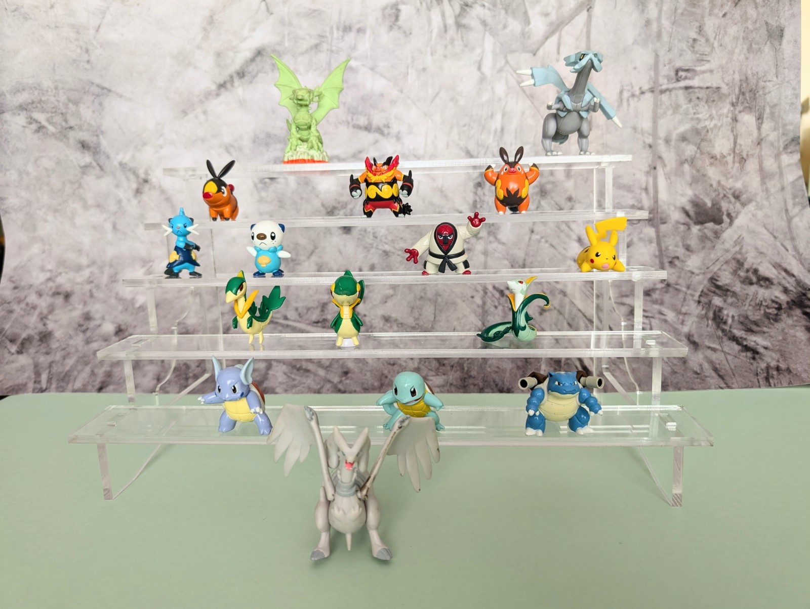 3 Steps Acrylic Display Stand, Fit Ikea Detolf 15"W x 8"D x 7.5"H MADE IN USA