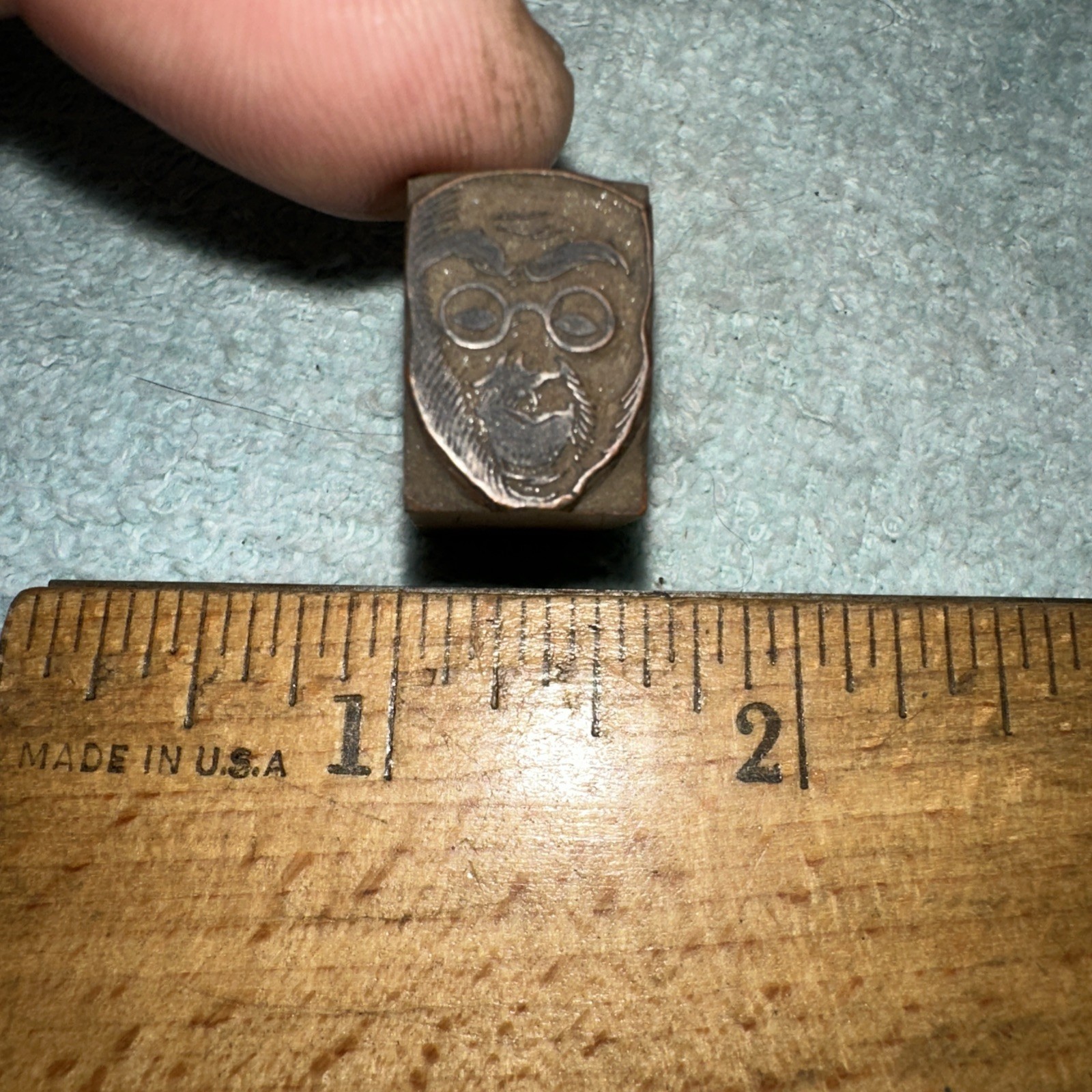 Printing Block “ Monkey Wearing Glasses?? “ Lead Block
