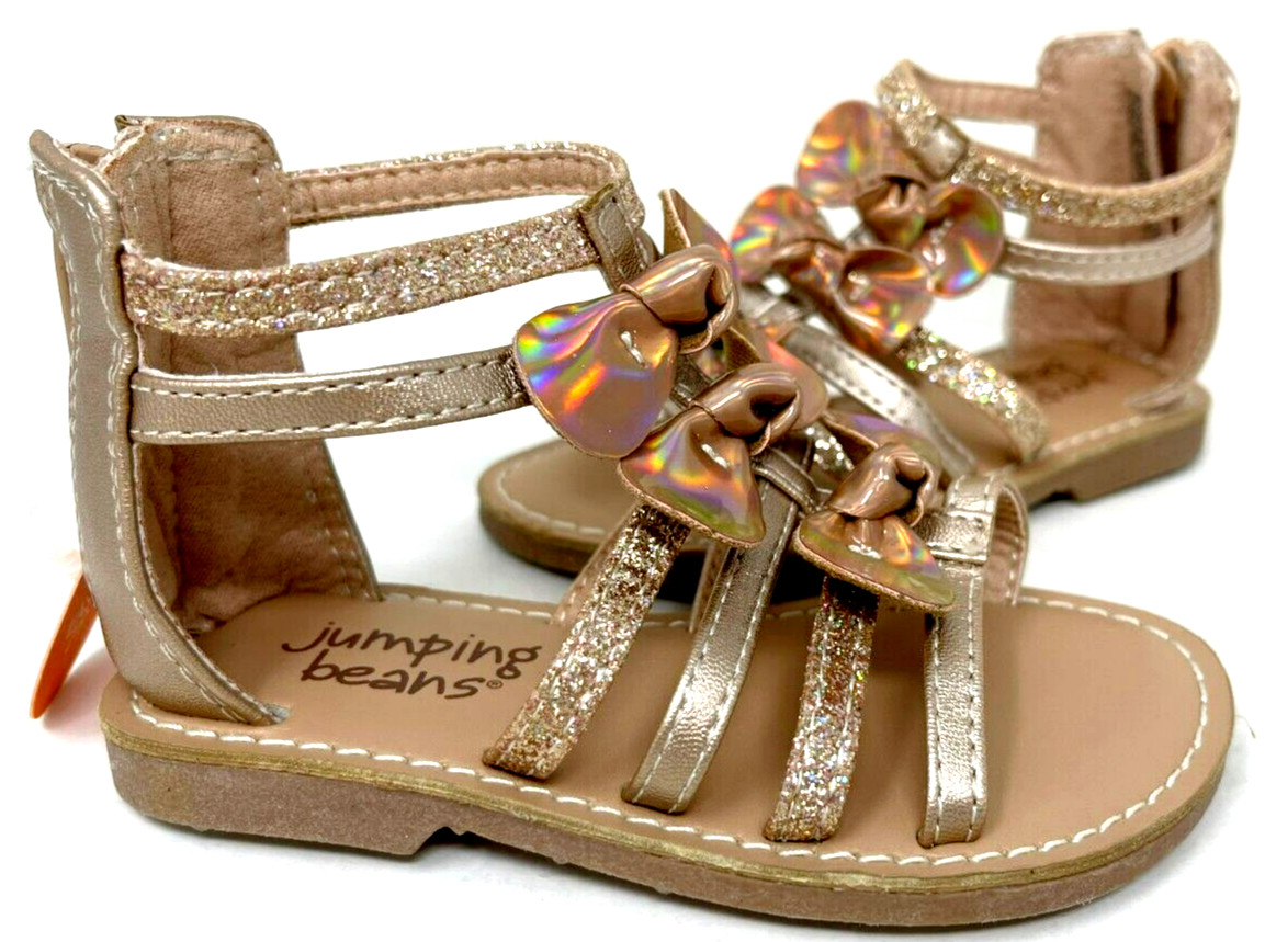 Jumping Beans Toddler Girl's Enchanted Gladiator Sandals Rose Gold Size:10 186G
