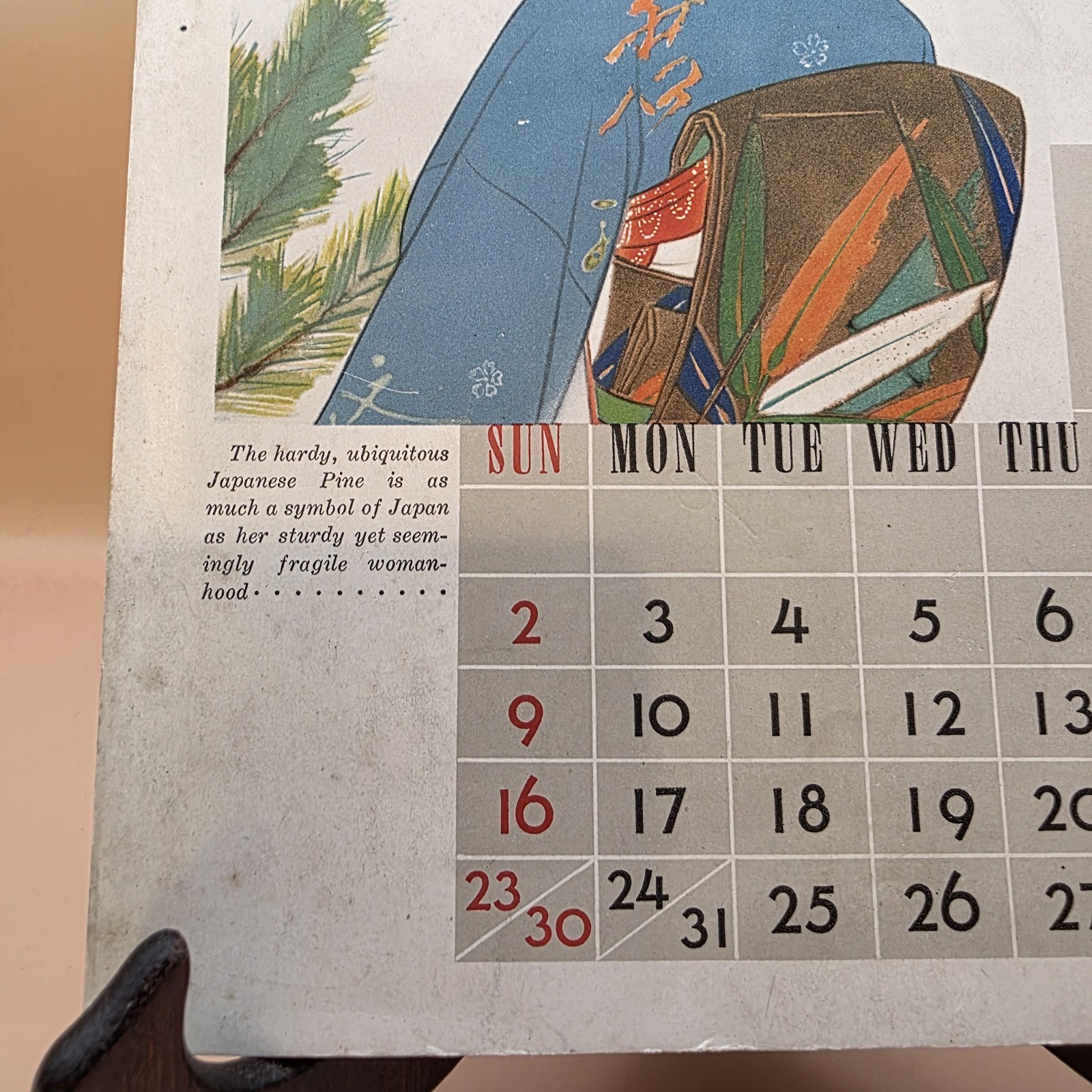 RARE XII Olympiad Ephemera Tokyo Japan 1938 Calendar WWII Canceled 1940 Olympics