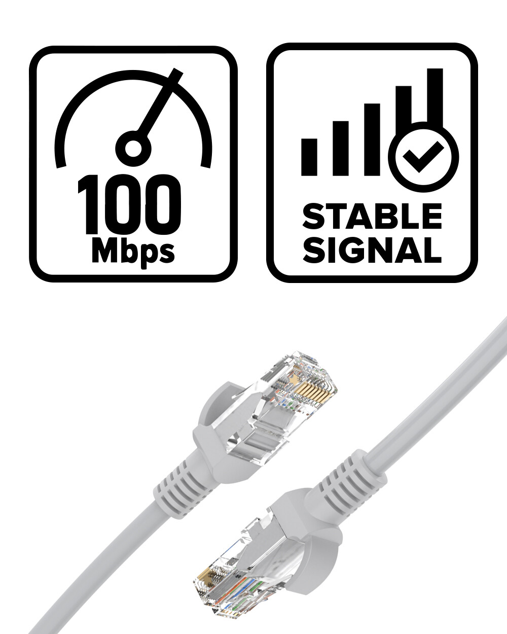 ANNKE 60ft 100ft CAT5E POE Ethernet Cable LAN RJ45 for Security IP Camera System