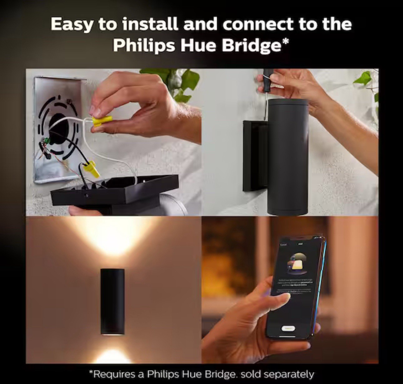 Philips Hue Appear Outdoor Smart Color Changing Wall Light Lantern