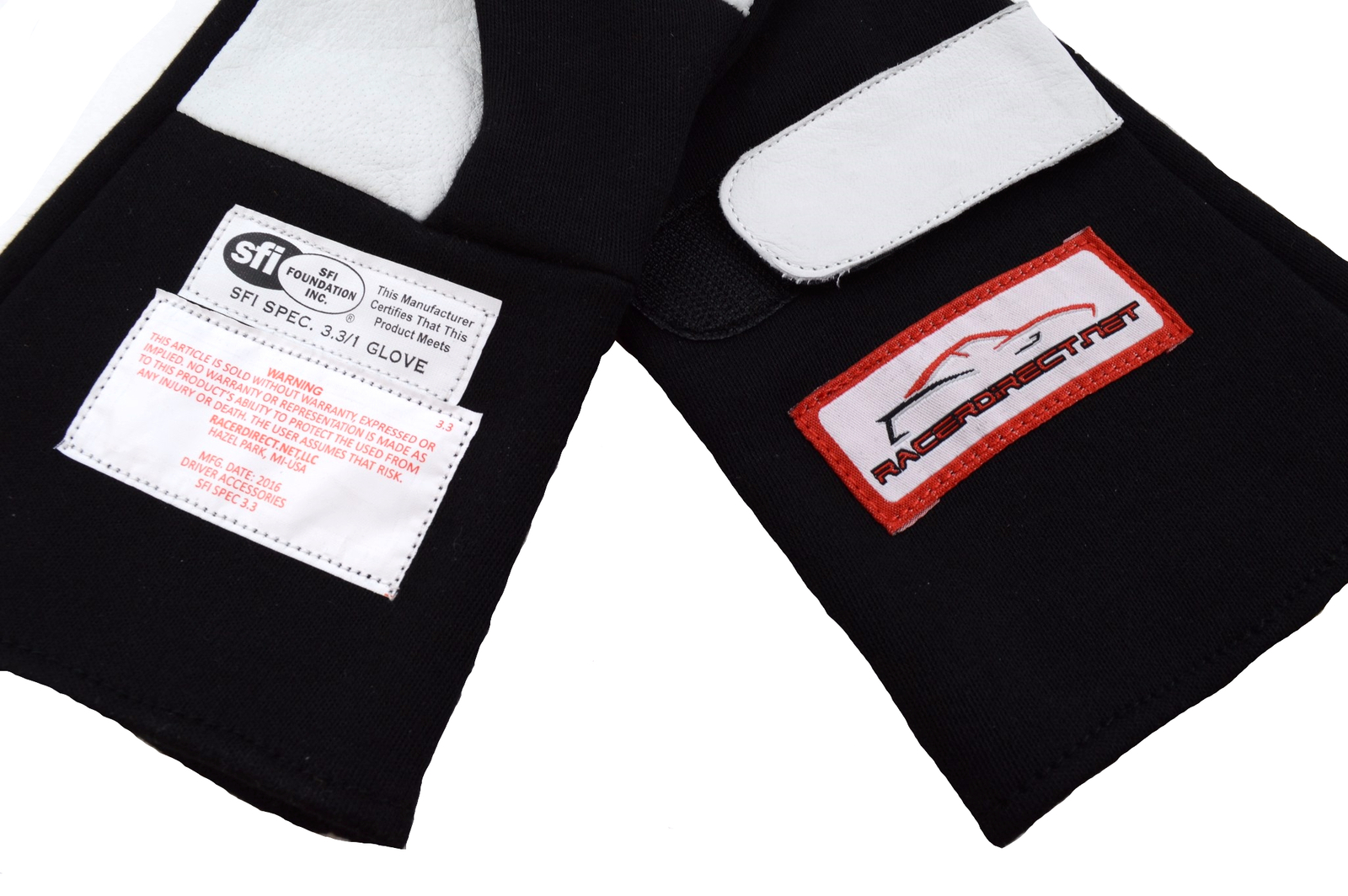 SFI 3.3/5 RACING GLOVES NOMEX DOUBLE LAYER DRIVING GLOVES BLACK LARGE IHRA NHRA