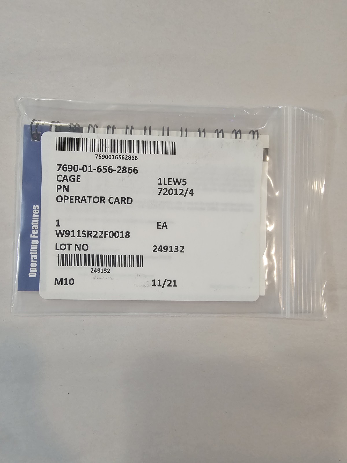 AVON FM53 Operator Card, Waterproof Bag, Operators Manual NEW