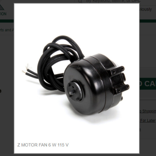 Ice-O-Matic Ice Series Machines, Z MOTOR FAN 6 W 115 V CW  #9161028-01