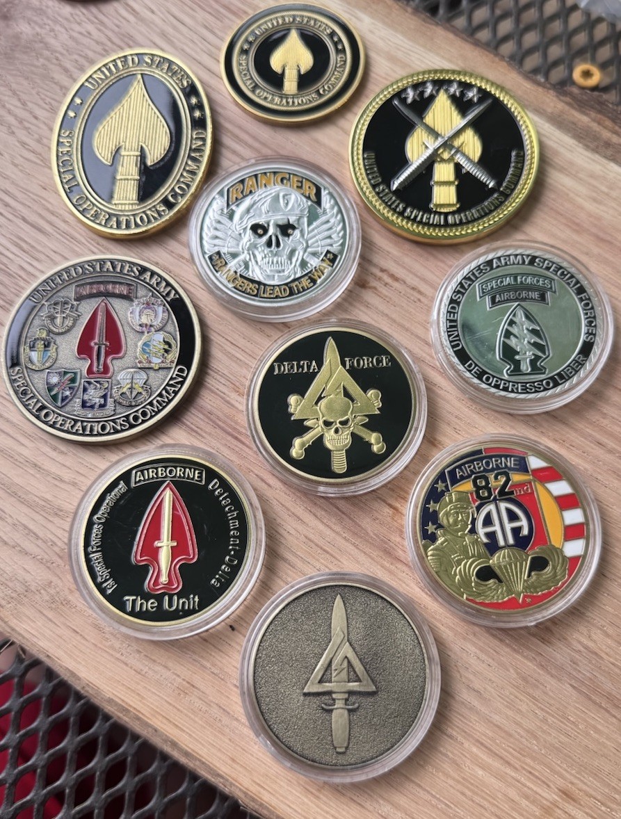 United States Army Special Forces And Command Coin Set Airborne Ranger Delta SoF