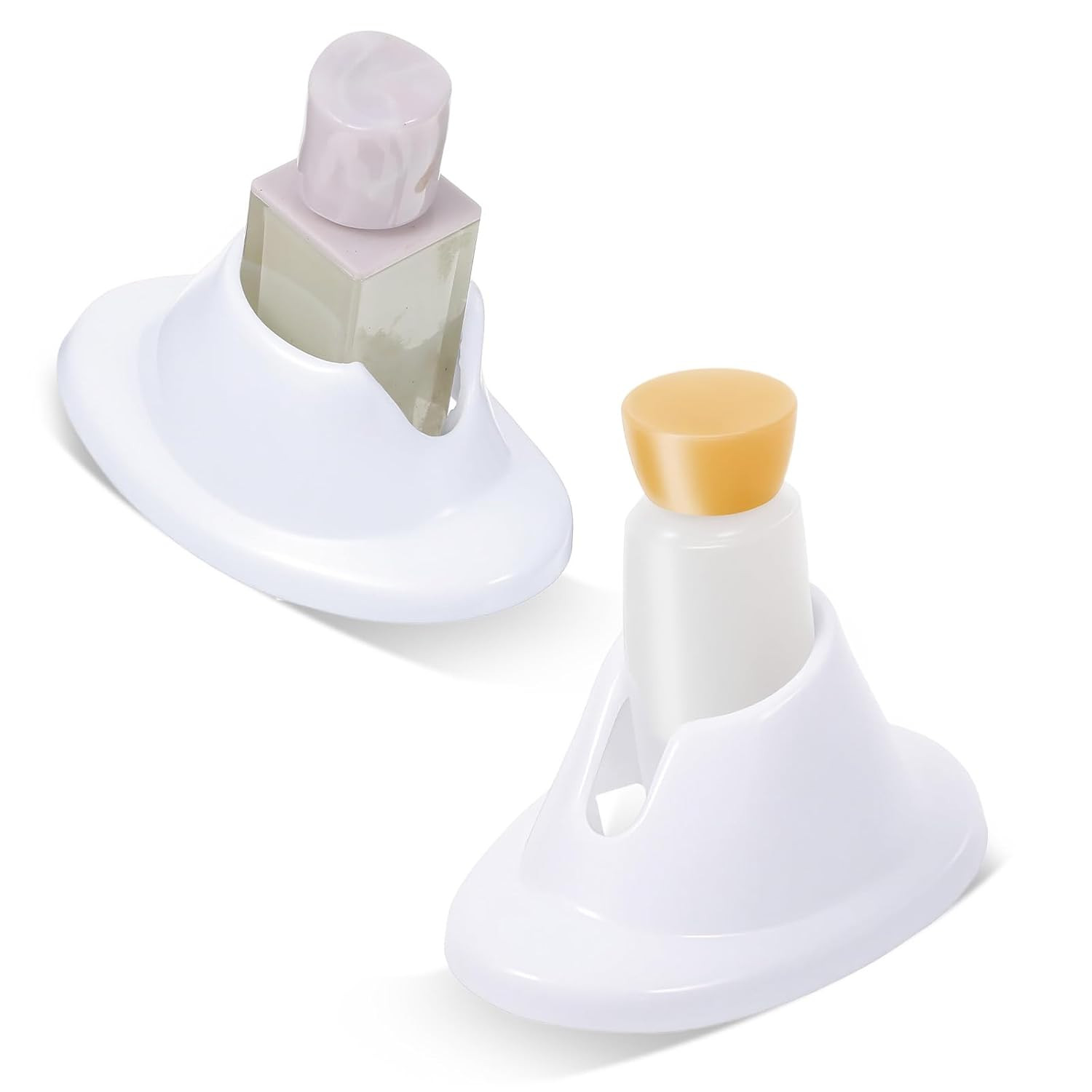 2pc Soft Rubber Nail Polish Bottle Holder Anti-Spill Silicone Manicure Stand 2