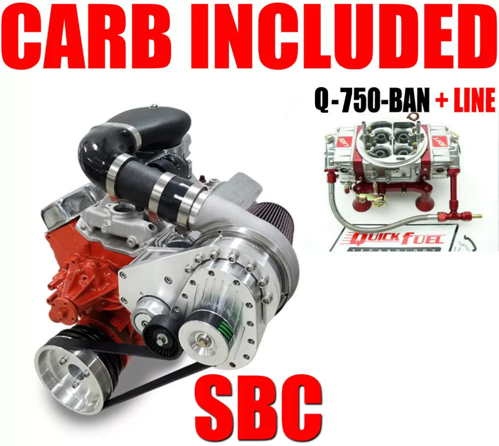 TORQSTORM SUPERCHARGER SYSTEM SMALL BLOCK CHEVY ARP-K-GMSBC-DS-SWP W QUICK FUEL