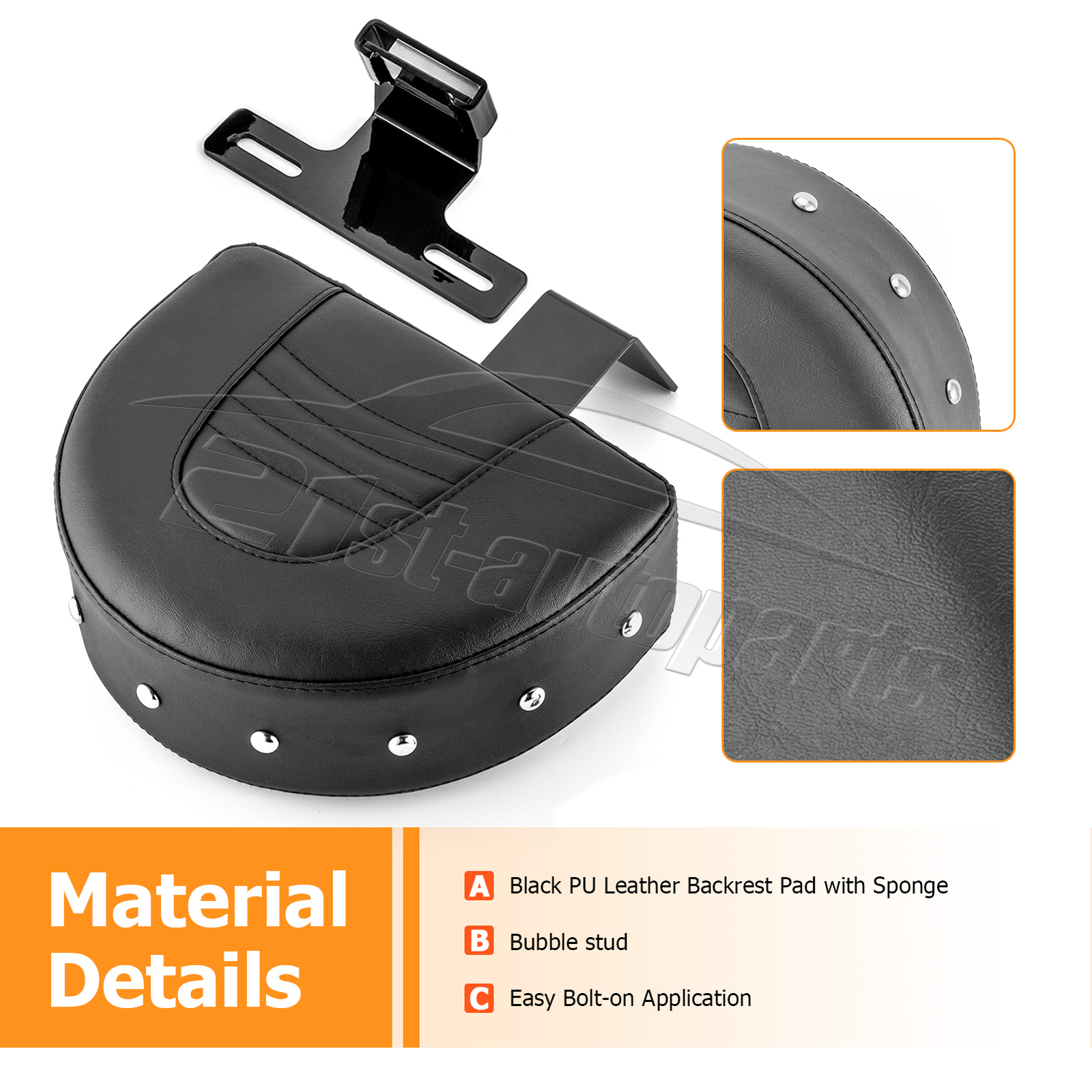 For 1993-2006 Harley Heritage Softail FLSTC FLSTN Quick Release Driver Backrest