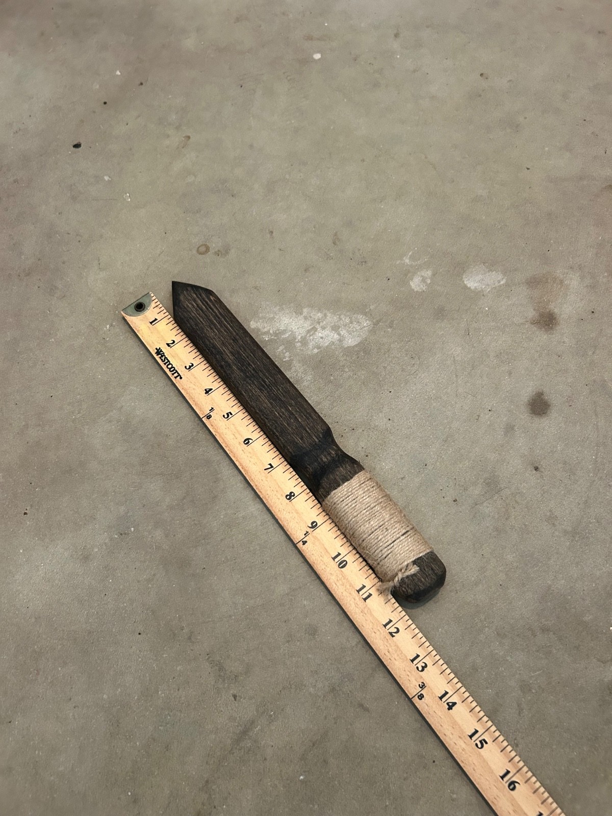 Handmade Vampire Slayer Hunter Wooden Wood Stake - Stained Poplar + Wrap - 12"