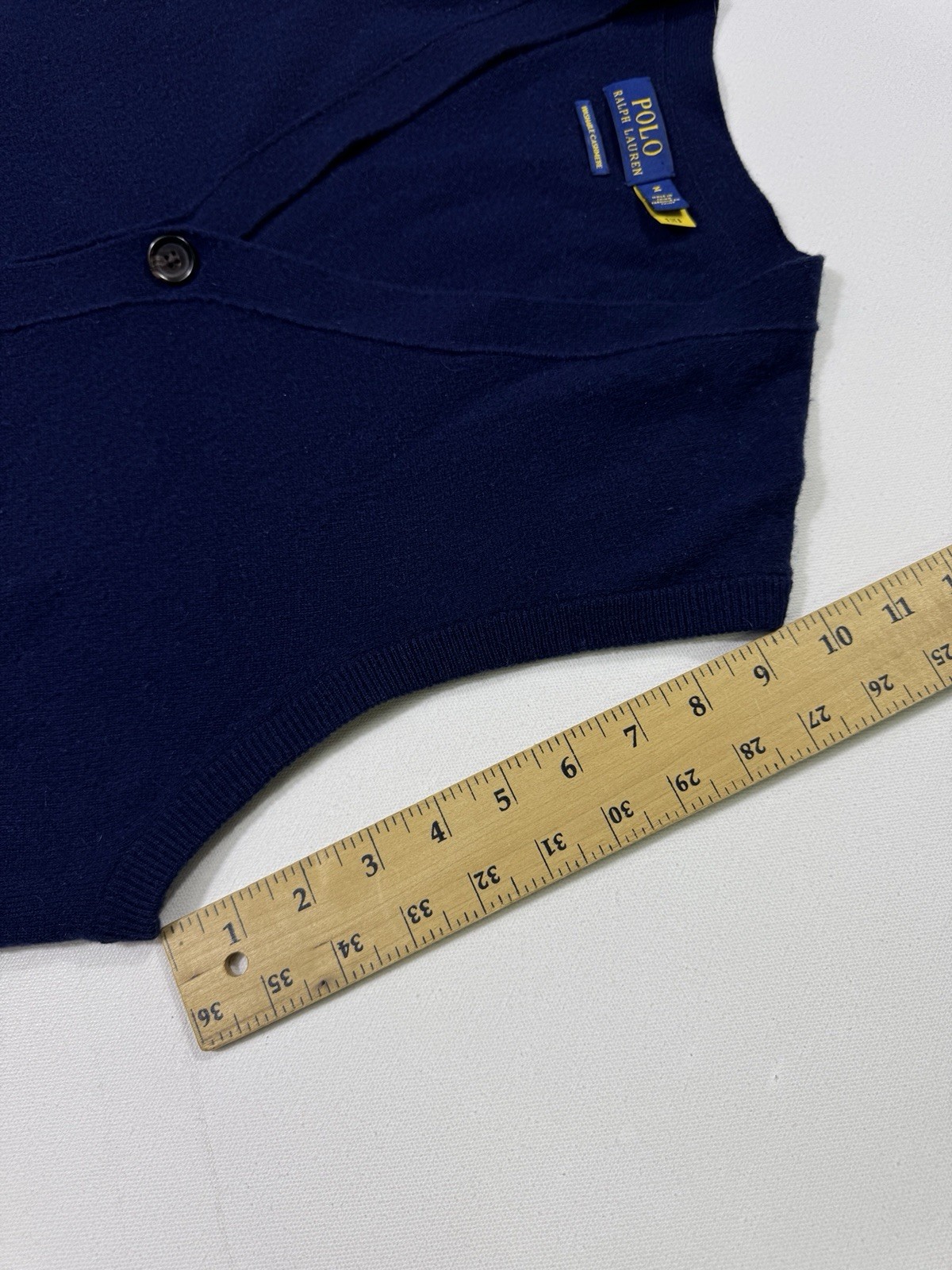 Polo Ralph Lauren Washable Cashmere Sweater Vest Button Navy Blue Men's Medium