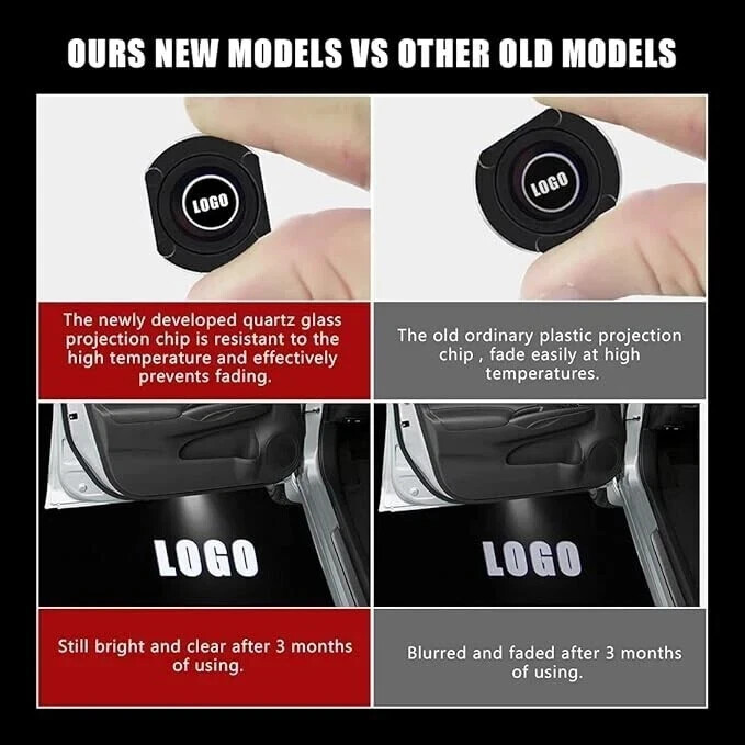 4PCS Car Door Welcome Lamps Interior Lights For BMW X3 X5 3 5 Series No Fading