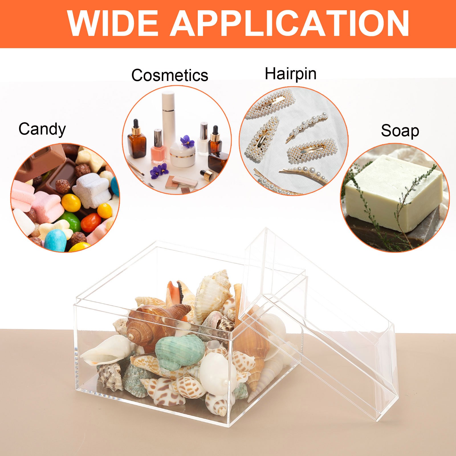 7.87" x 5.91" x 1.97" Acrylic Box with Lid Clear Acrylic Display Boxes