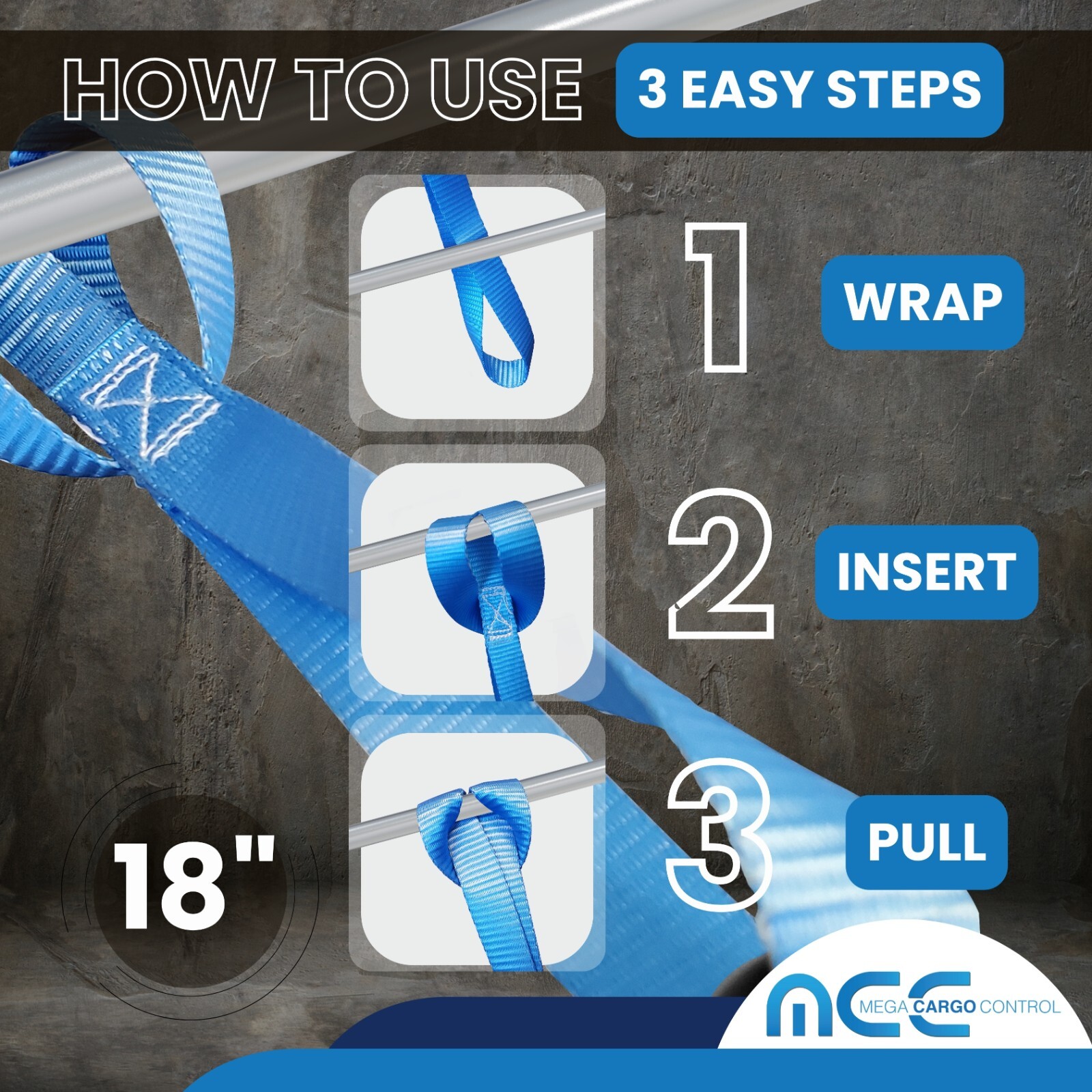 USA 8 Pack Heavy Duty 18" Soft Loop Tie Down Strap Motorcycle Dirt-Bike ATV UTV