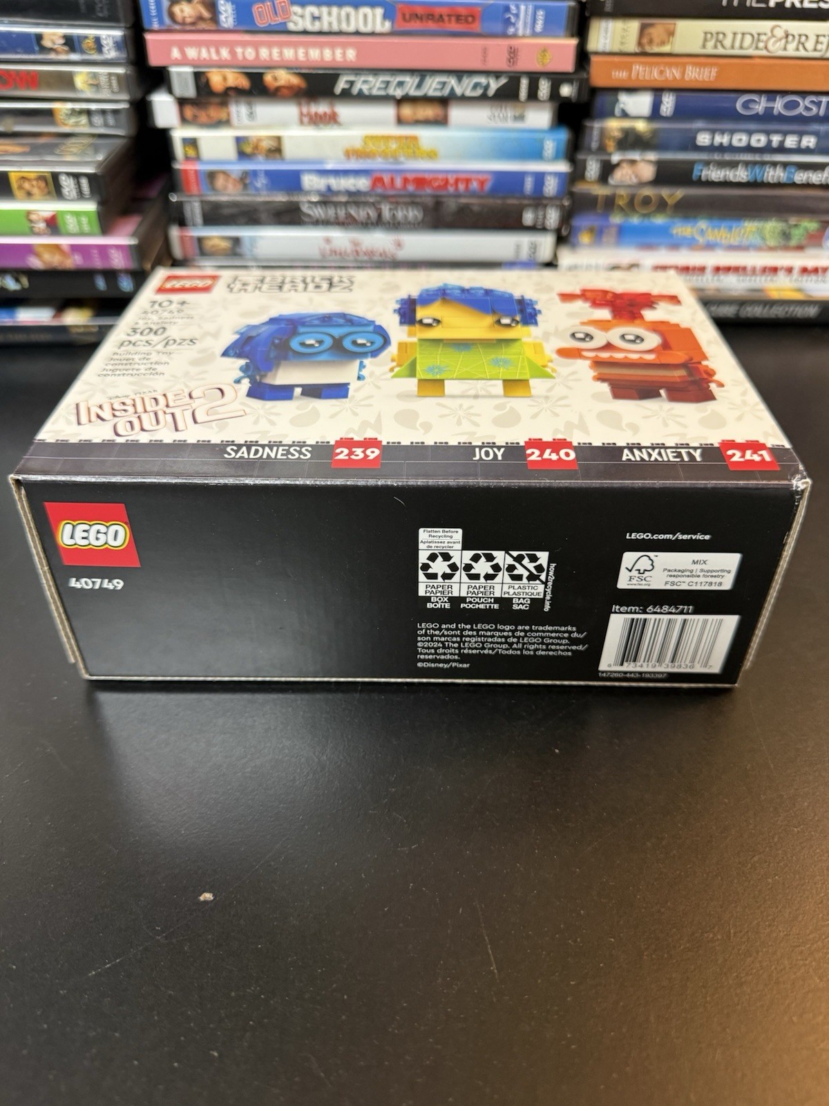 NEW! Lego Inside Out 2, Joy, Sadness & Anxiety V39, Brick Headz, 40749 Disney