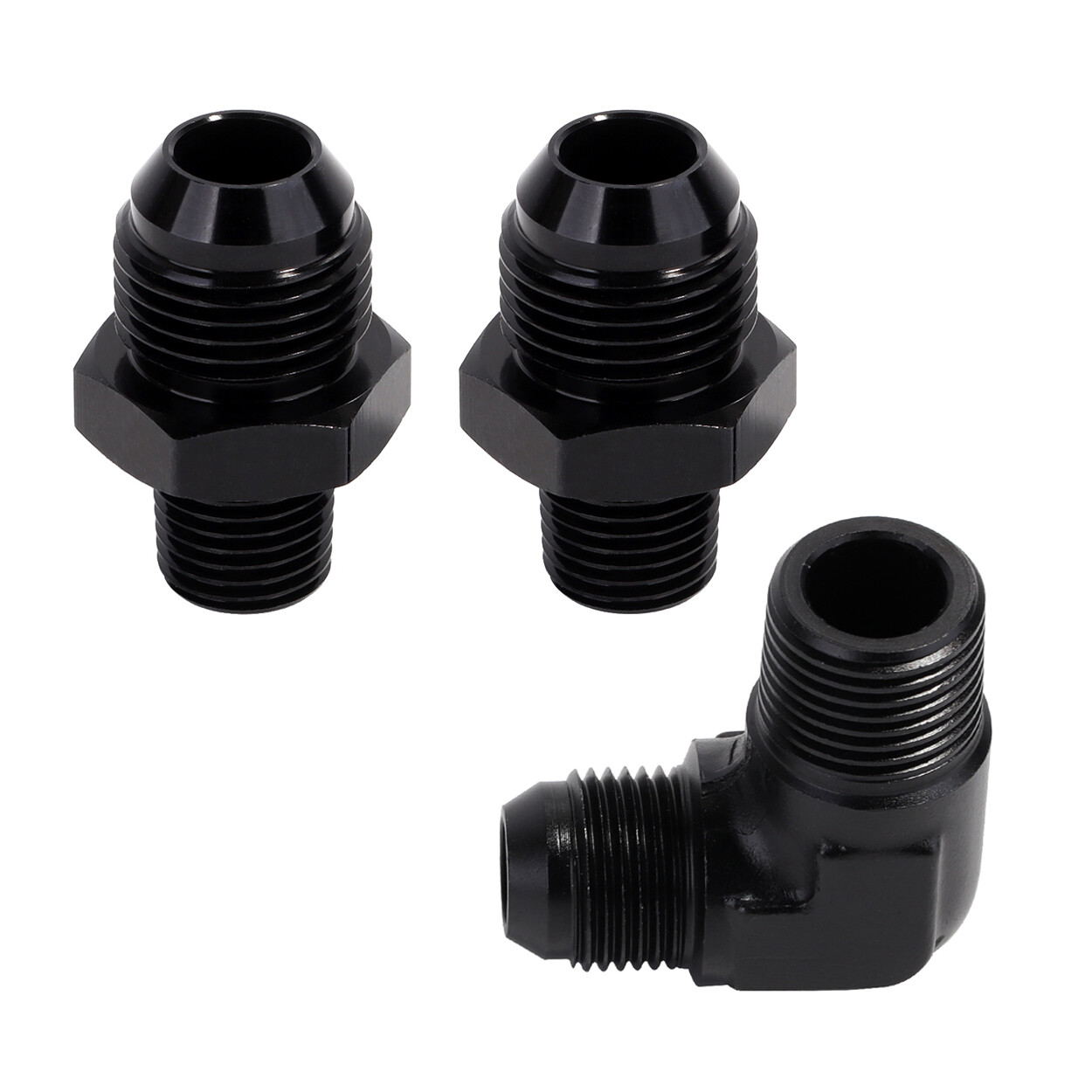 4AN 6AN 8AN 10AN to 1/4" 3/8" 1/2" NPT Male 90 Degree Fitting Straight Adapter