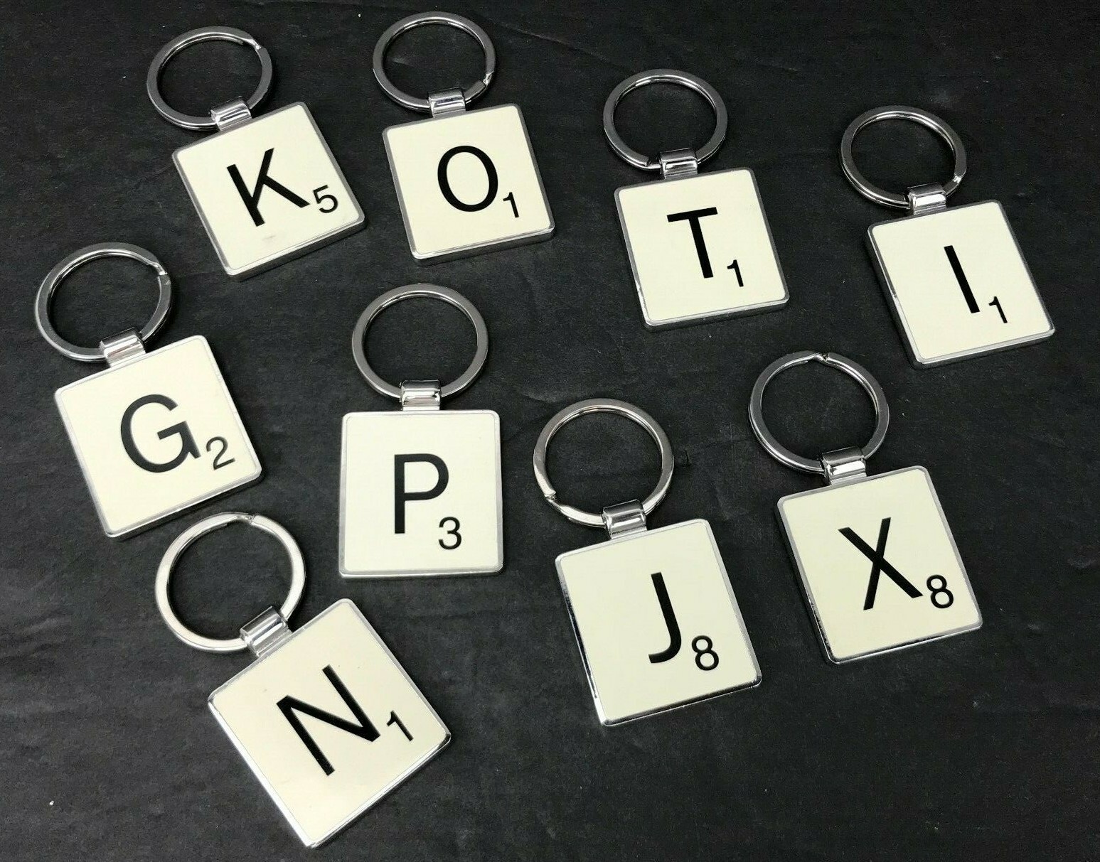 Scrabble Tile Keychain Wild & Wolf Different Letters Available - New