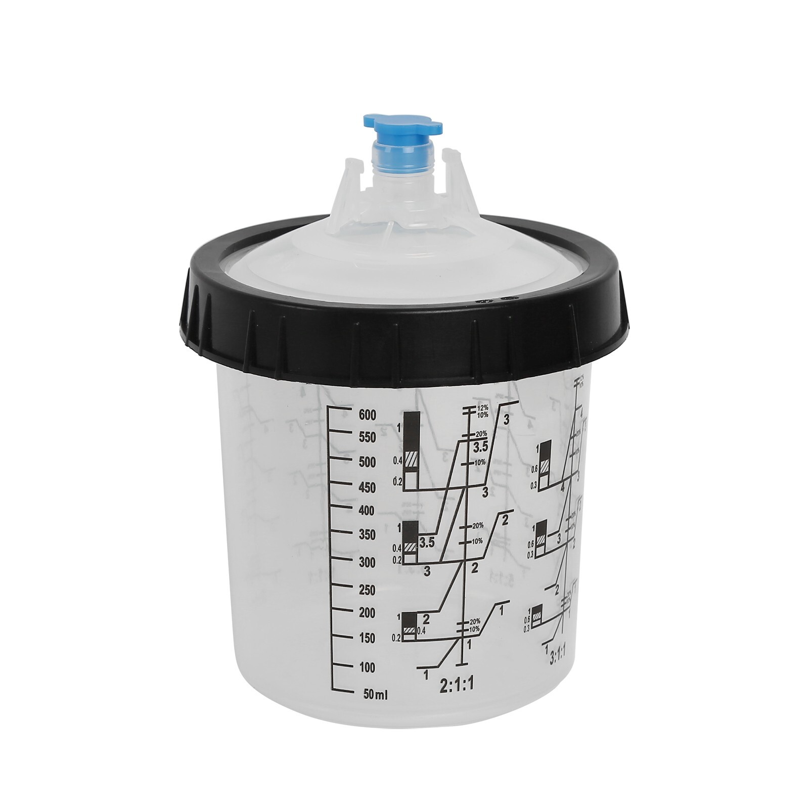 50 Pack 20 Ounce Disposable Paint Spray Gun Cup Kit w/ Cup Liners &Sealing Plugs