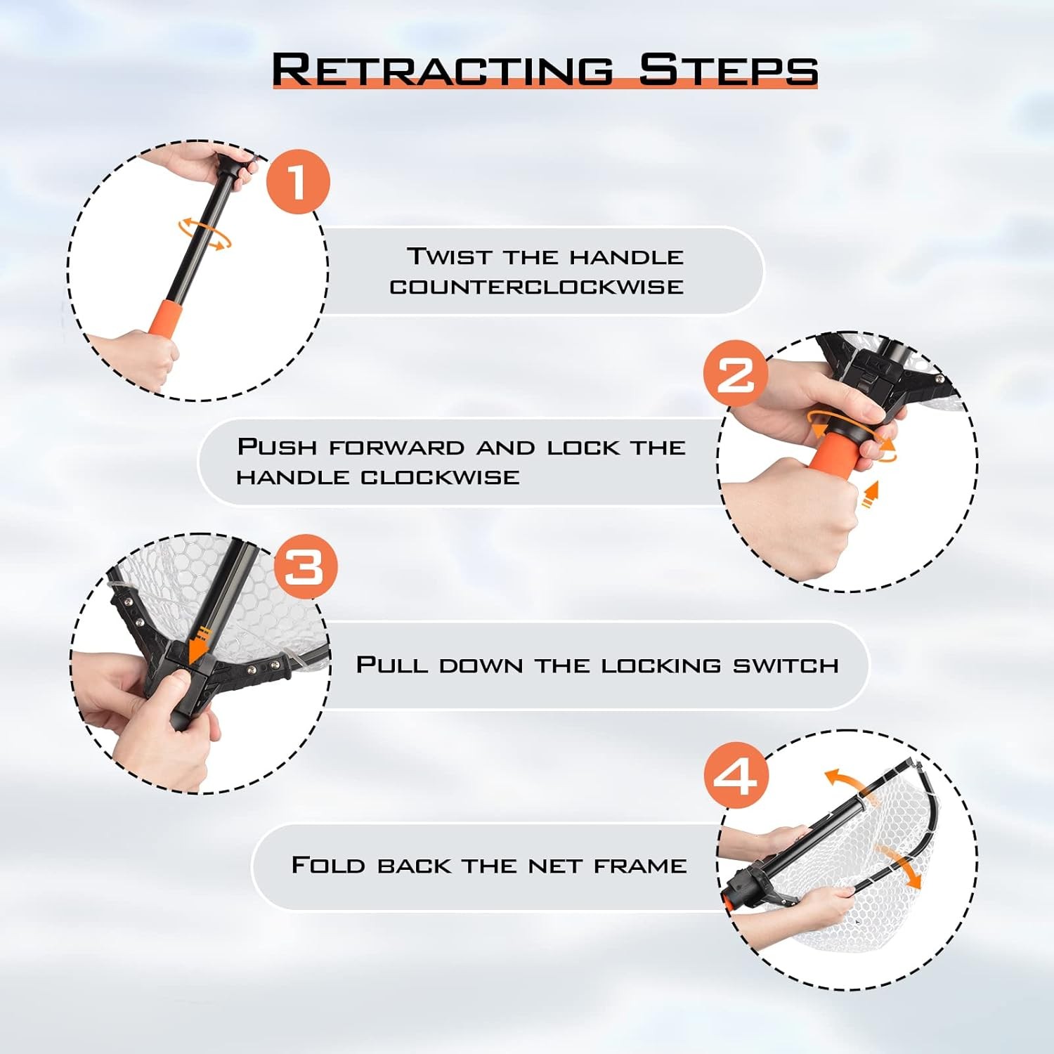 KastKing Brutus Fishing Net, Foldable Extendable Fish Landing Net, Lightweight