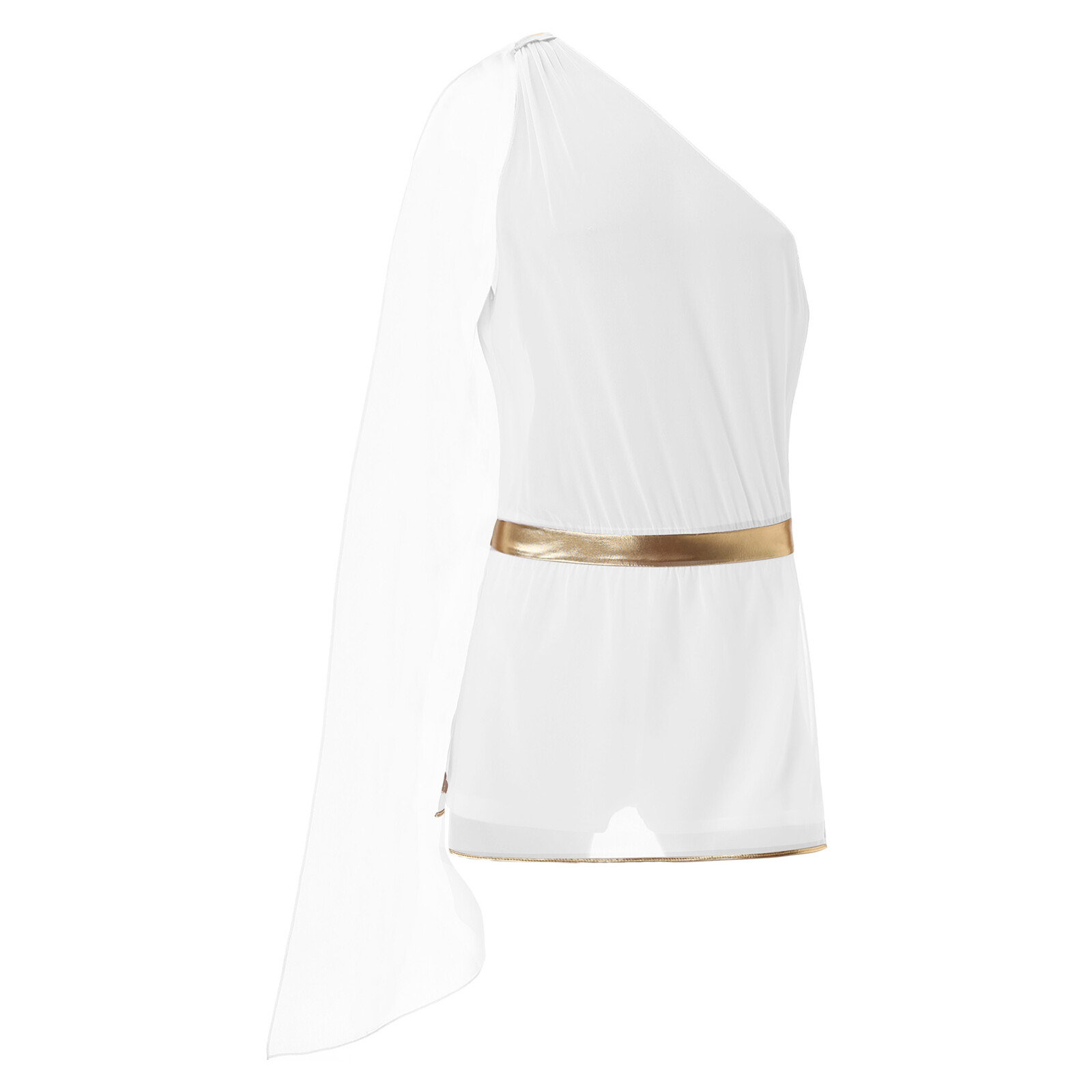 Mens Ancient Greek Roman Halloween Cosplay Costume One Shoulder Toga Jumpsuit