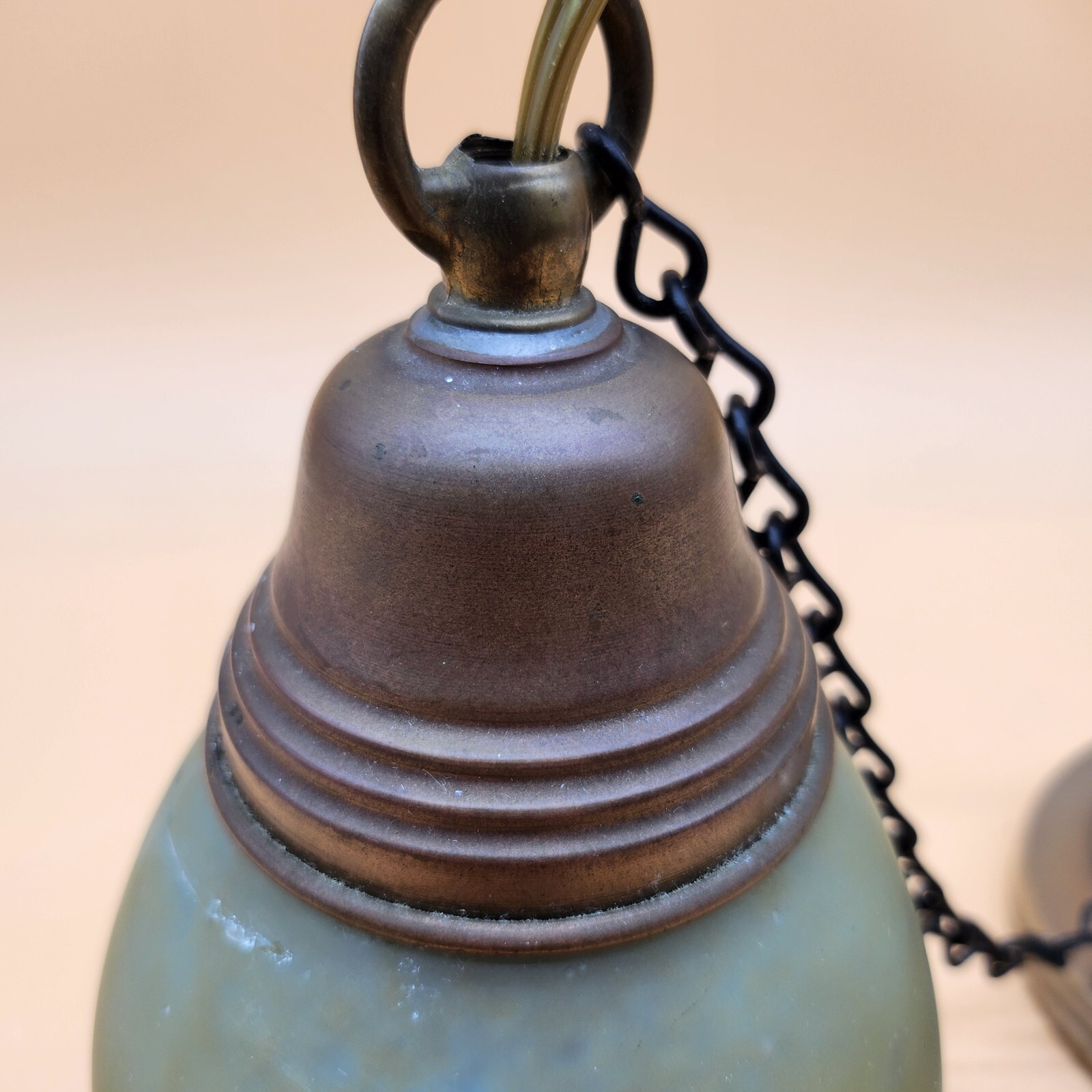 Vintage Art Glass Hanging Ceiling Pendant Light Fixture