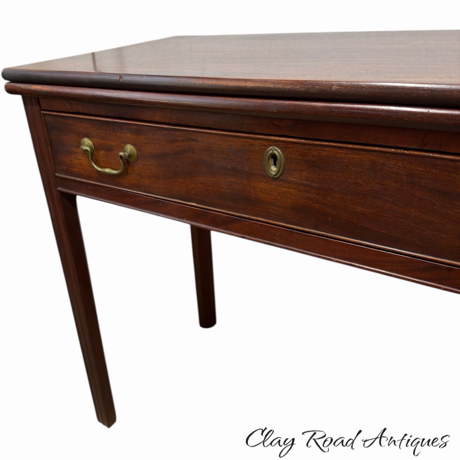 Antique PA chippendale 18th mahogany hall console card game table stand 1780