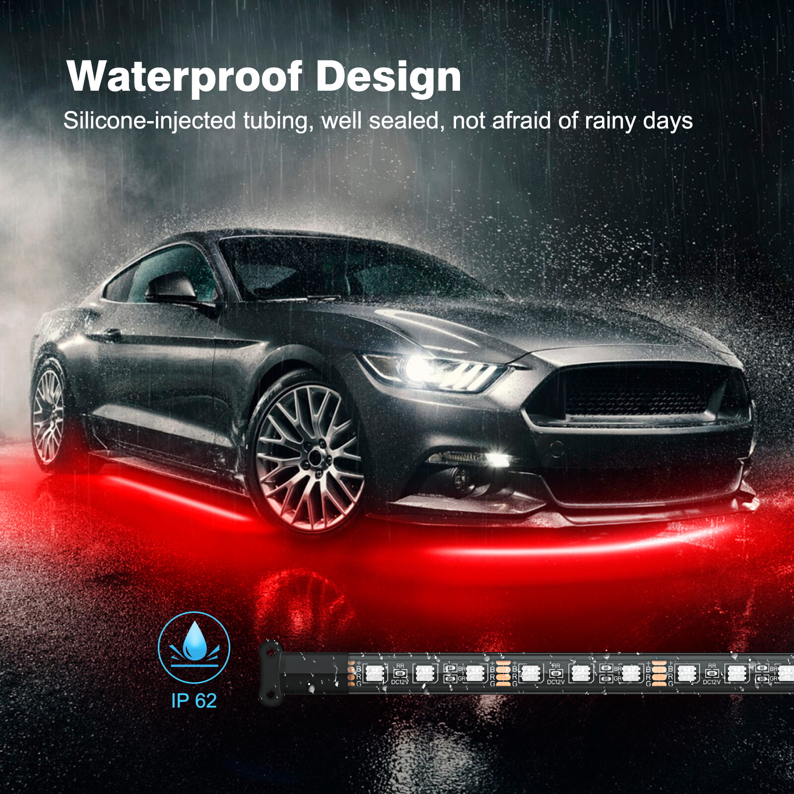 16 Million Color Car Truck Underglow Under Body Accent Glow Neon LED Lights Kit