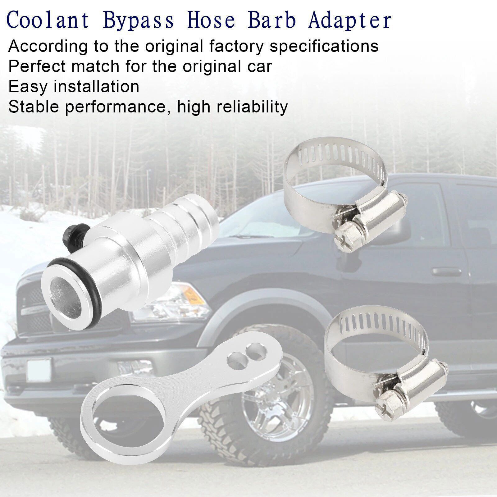 Coolant Bypass Hose Barb Adapter Set For 2009-2019 Dodge Ram Cummins 6.7L Diesel