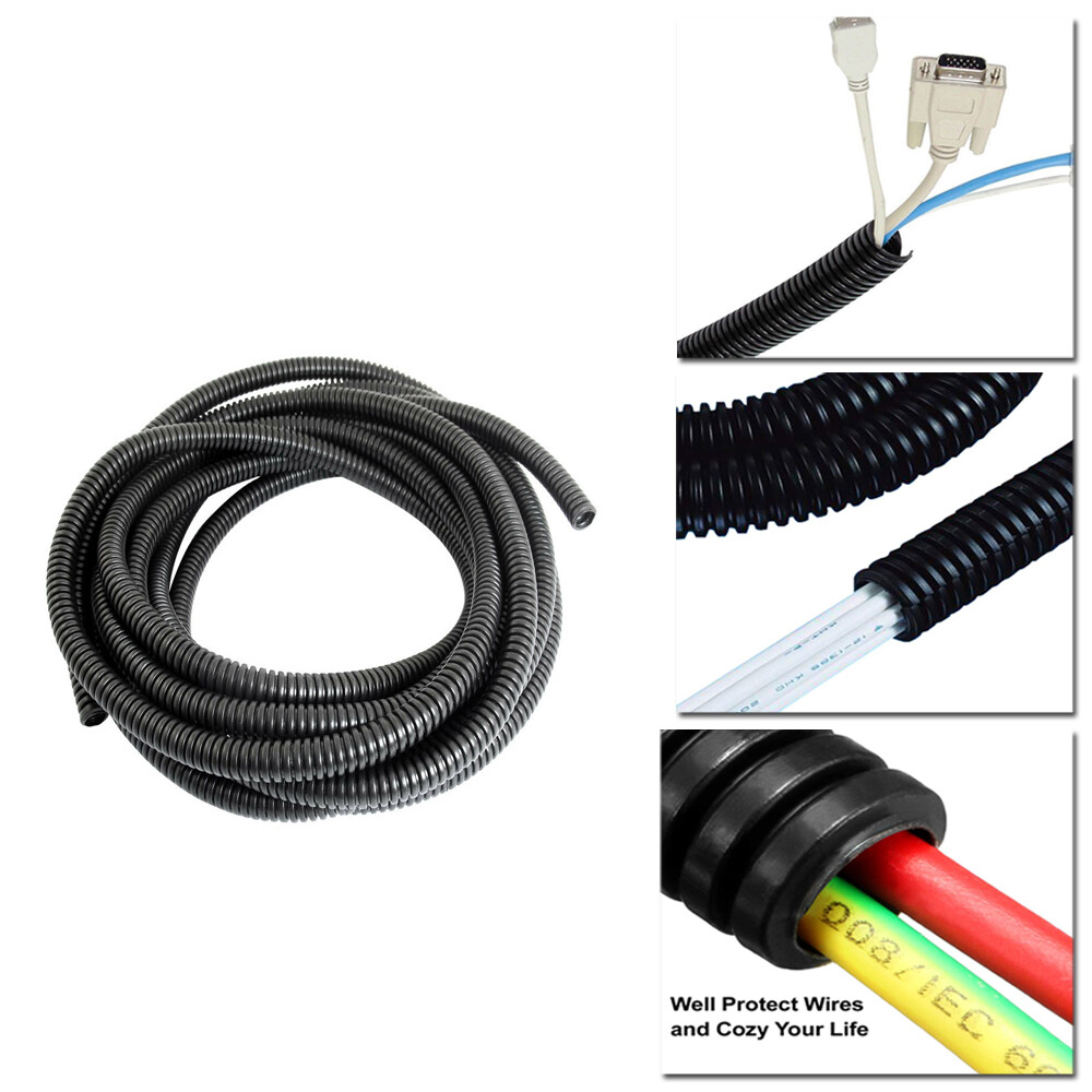 Wiring Loom Split Wire Cable Sleeve Flex Tubing Wire Wrap Corrugated Conduit Lot