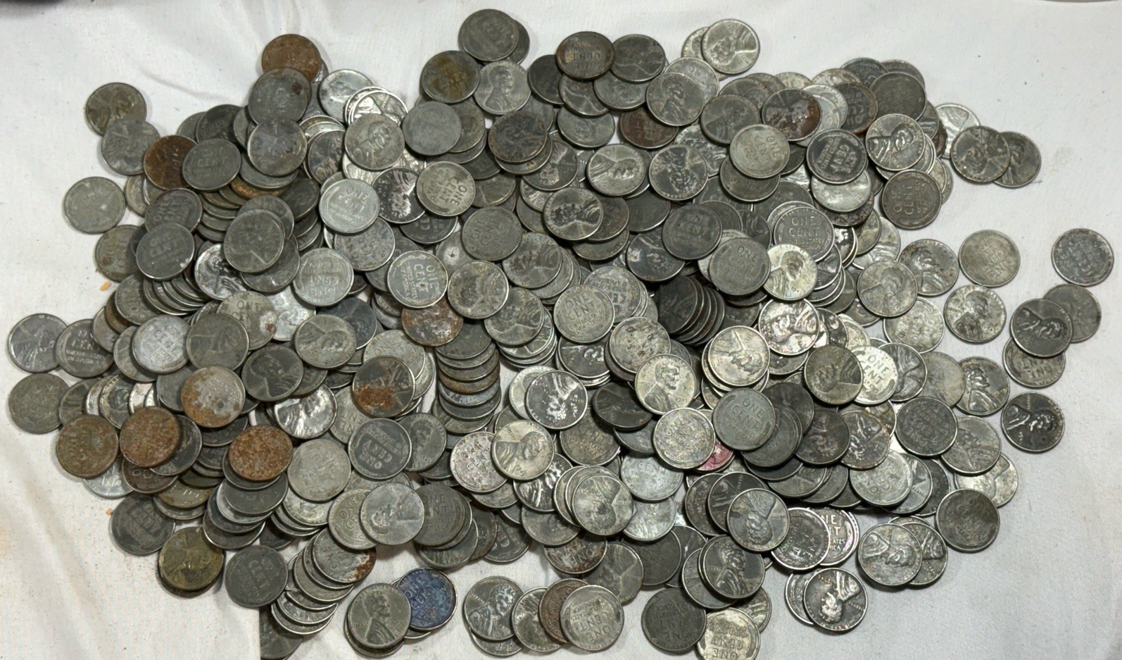 500x Steel 1943 Wheat Pennies Zinc Clad 1C Coins LINCOLN War Emergency One Cent