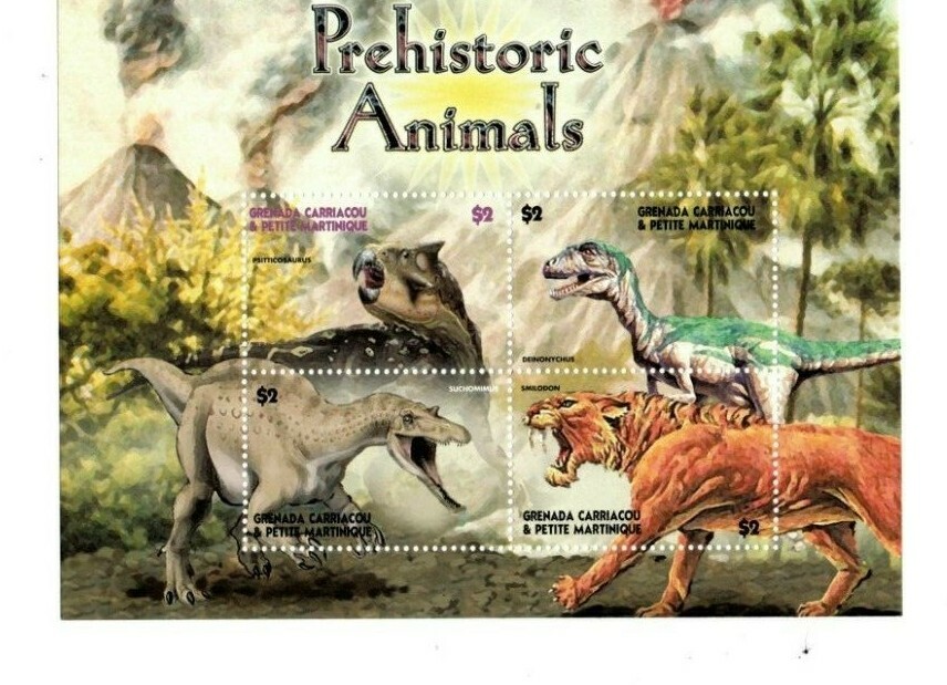 Grenadines 2005 - Prehistoric Animals - Sheet of Four - MNH