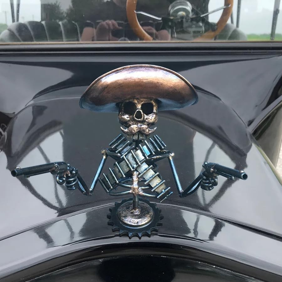 Hood Ornament Cowboy Skull Gunslinger Car Hood Ornaments Car Truck Hood Ornam...