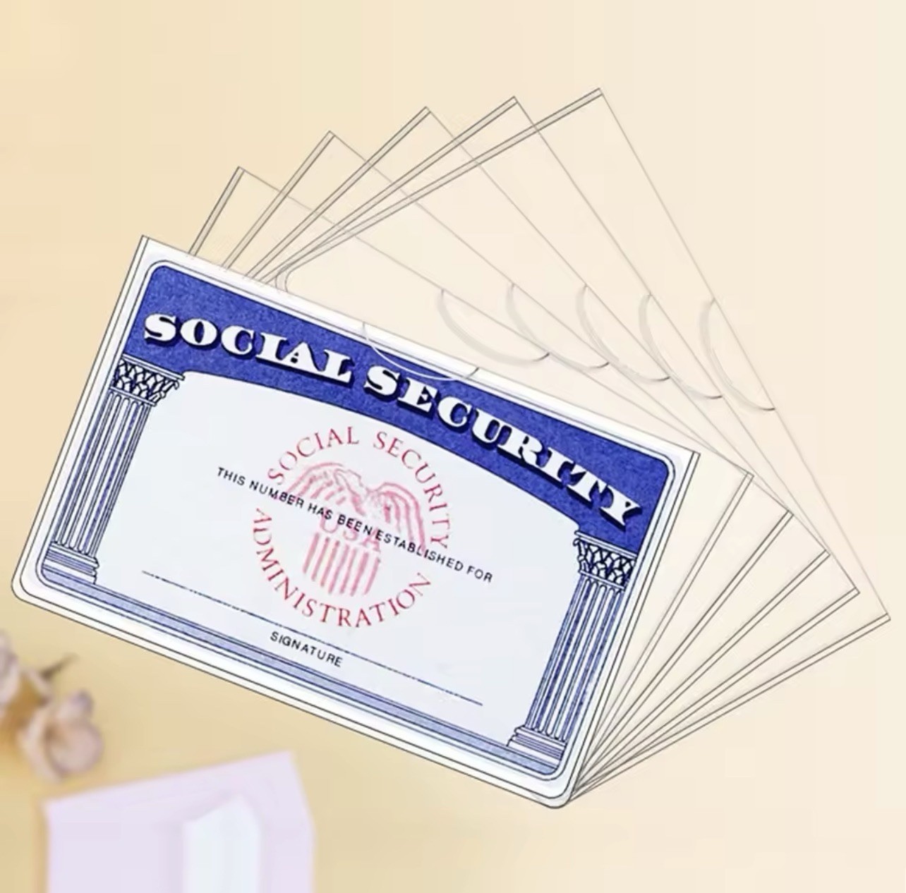 2x Social Security Card Protector Sleeves/New Medicare Card Protector Sleeves