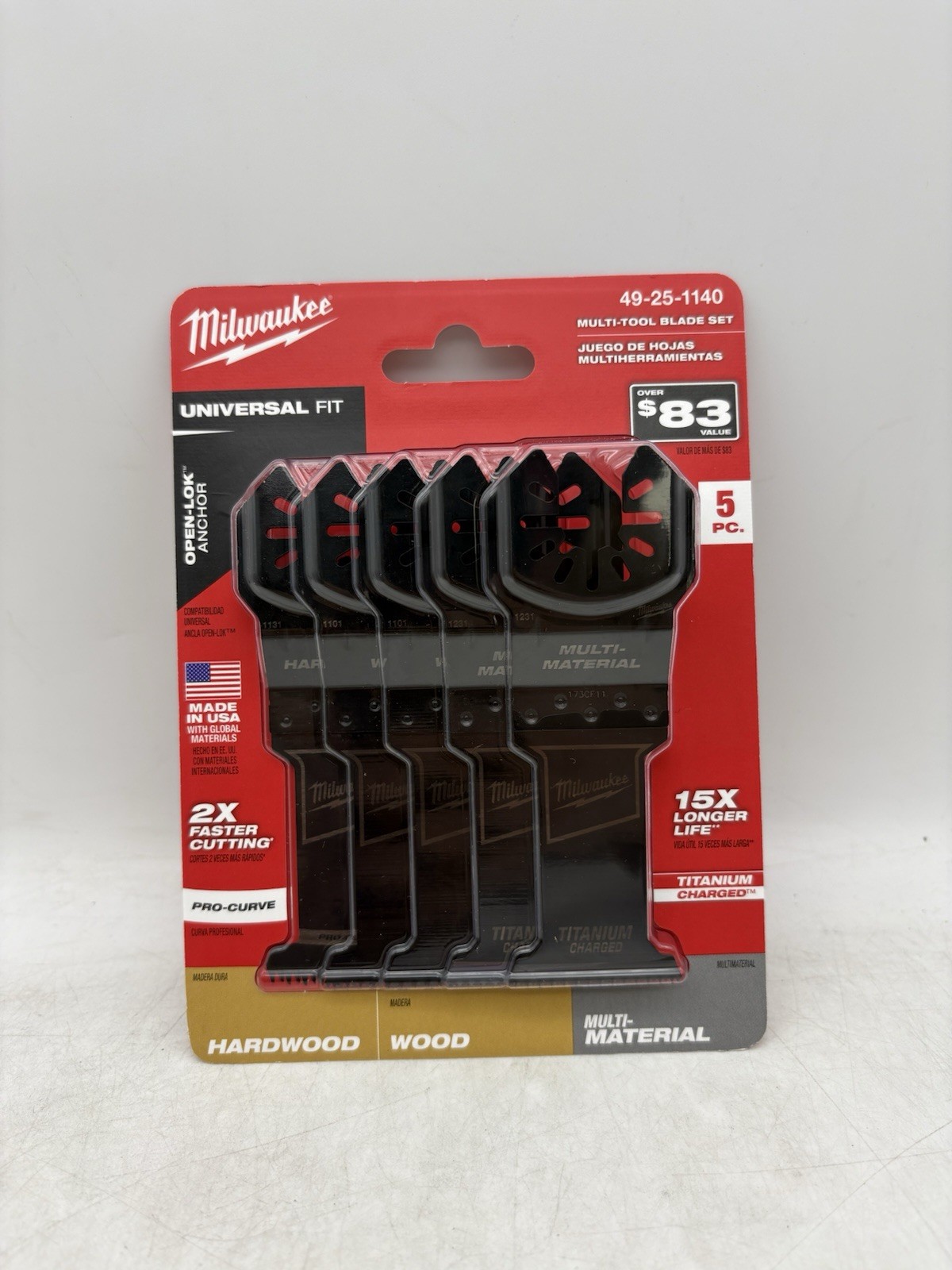 Milwaukee OPEN-LOK Oscillating Saw Blade 5 Piece Set Japanese Hardwood Blade