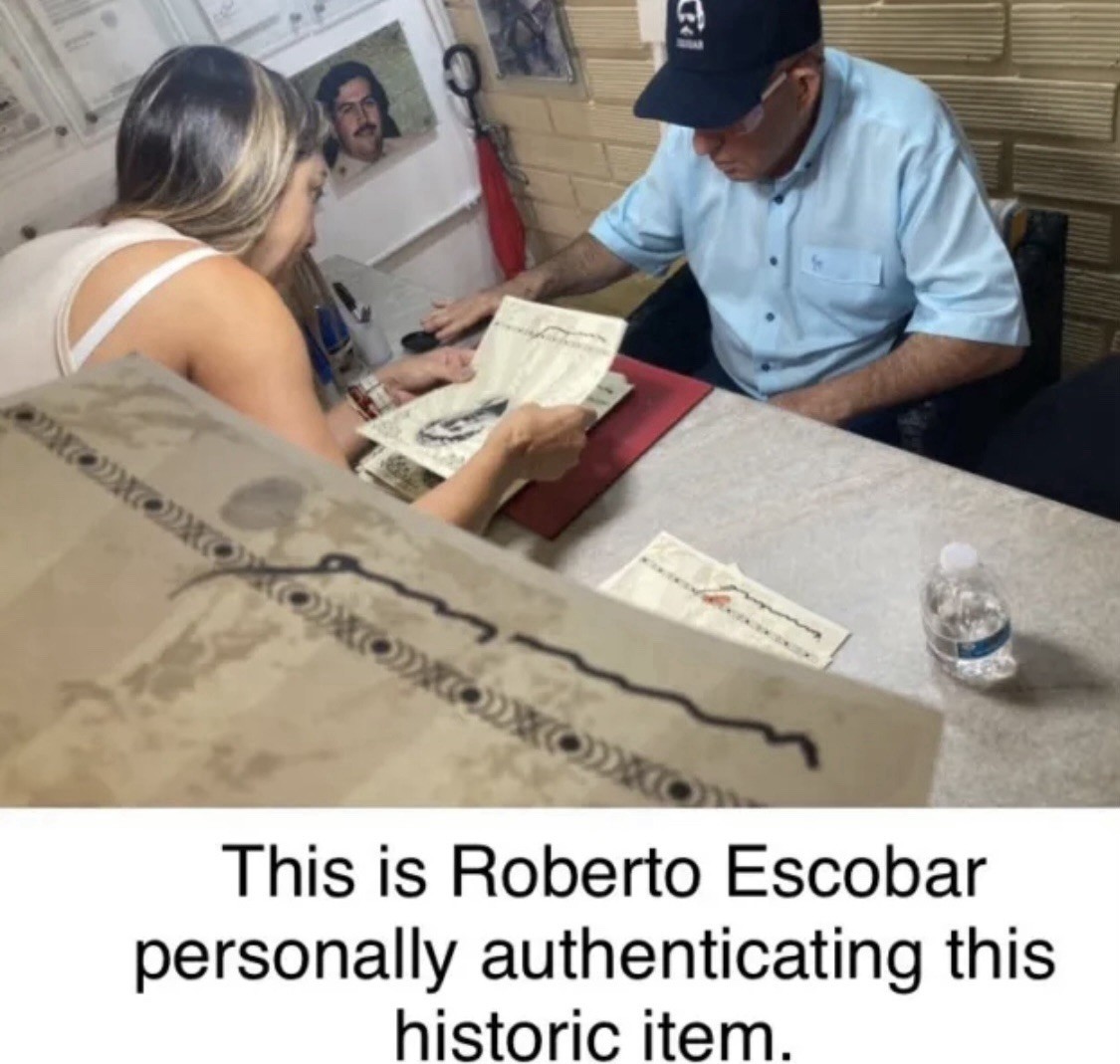 Pablo Escobar Authentic Personally Owned Shirt Remnant COA True Crime