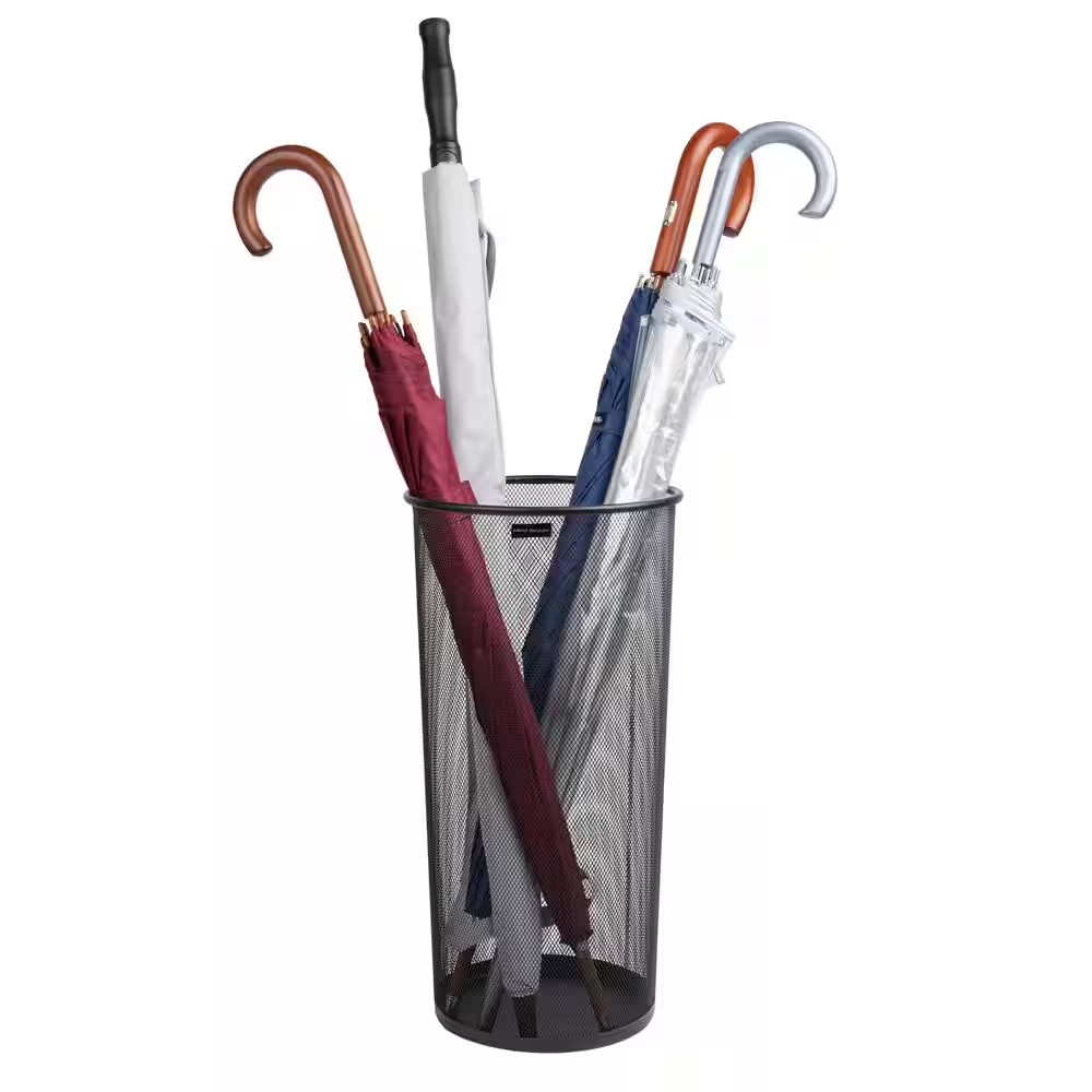 Umbrella Stand Walking Cane Rack Wrapping Paper Holder Metal Mesh 10.25 In. L X