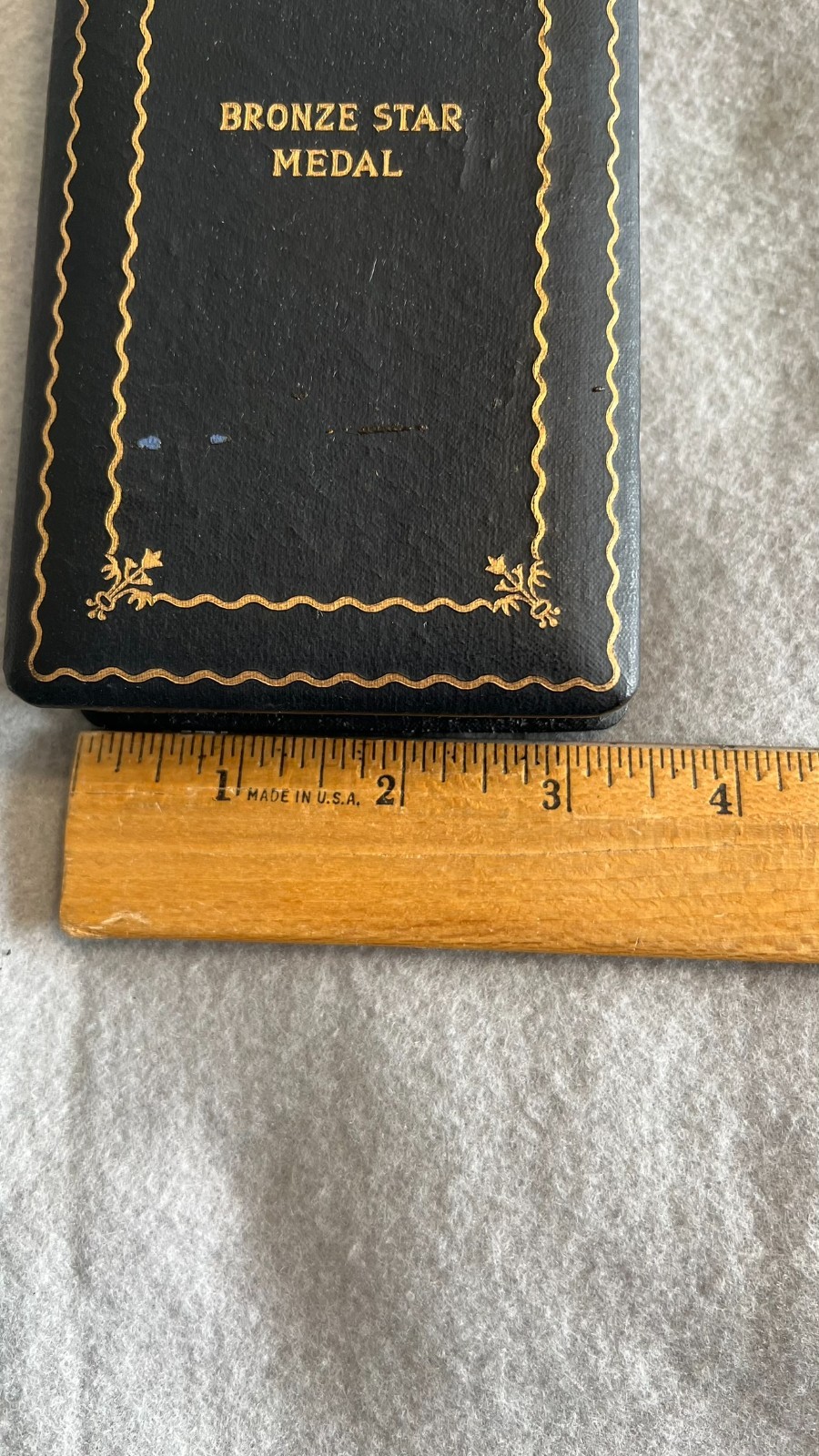 Vtg WWII Vietnam US Bronze Star Medal Presentation Case Coffin Box Only - Empty