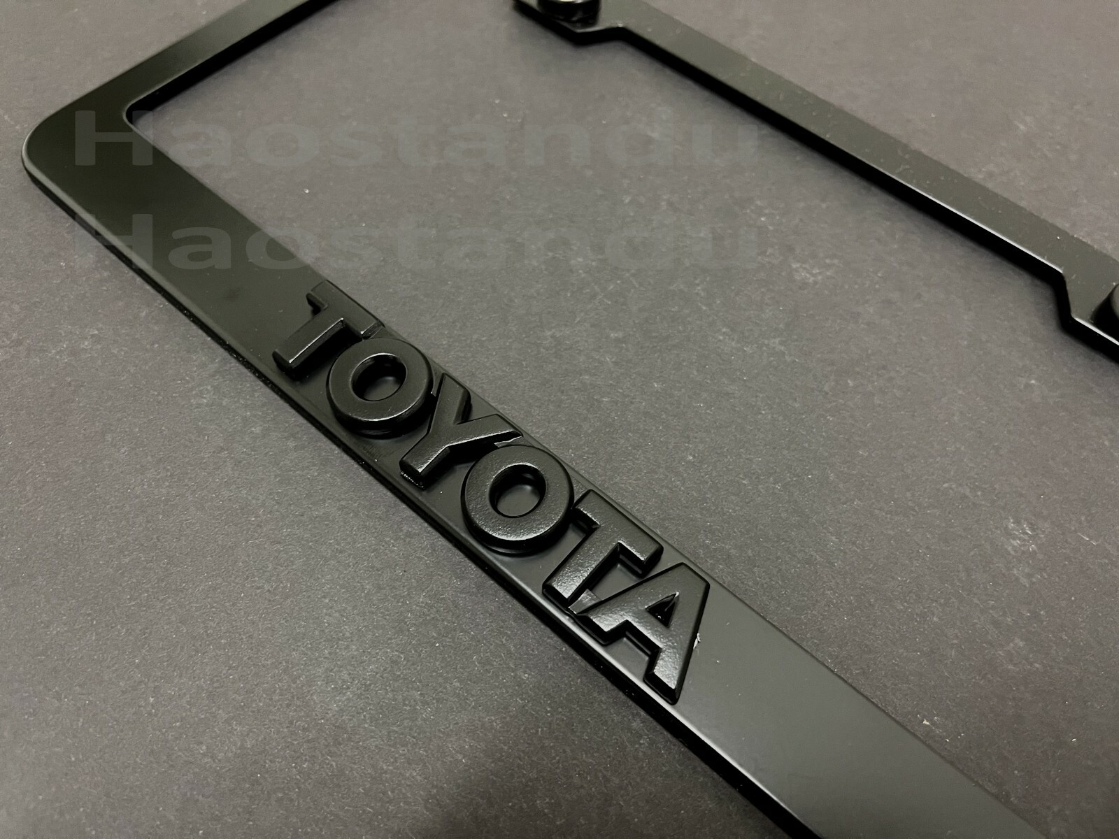 1xBlackToyota 3D Emblem BLACK Stainless License Plate Frame RUST FREE +S.Caps *L