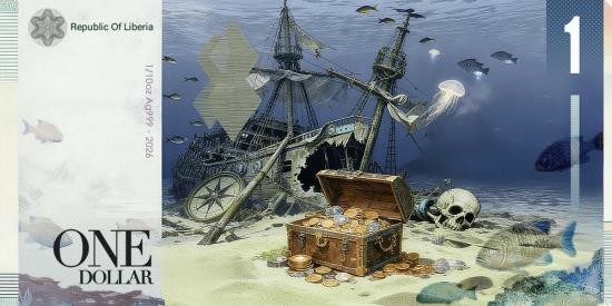 2026 Liberia The Kraken 1/10 oz .999 Silver Note Limited Edition