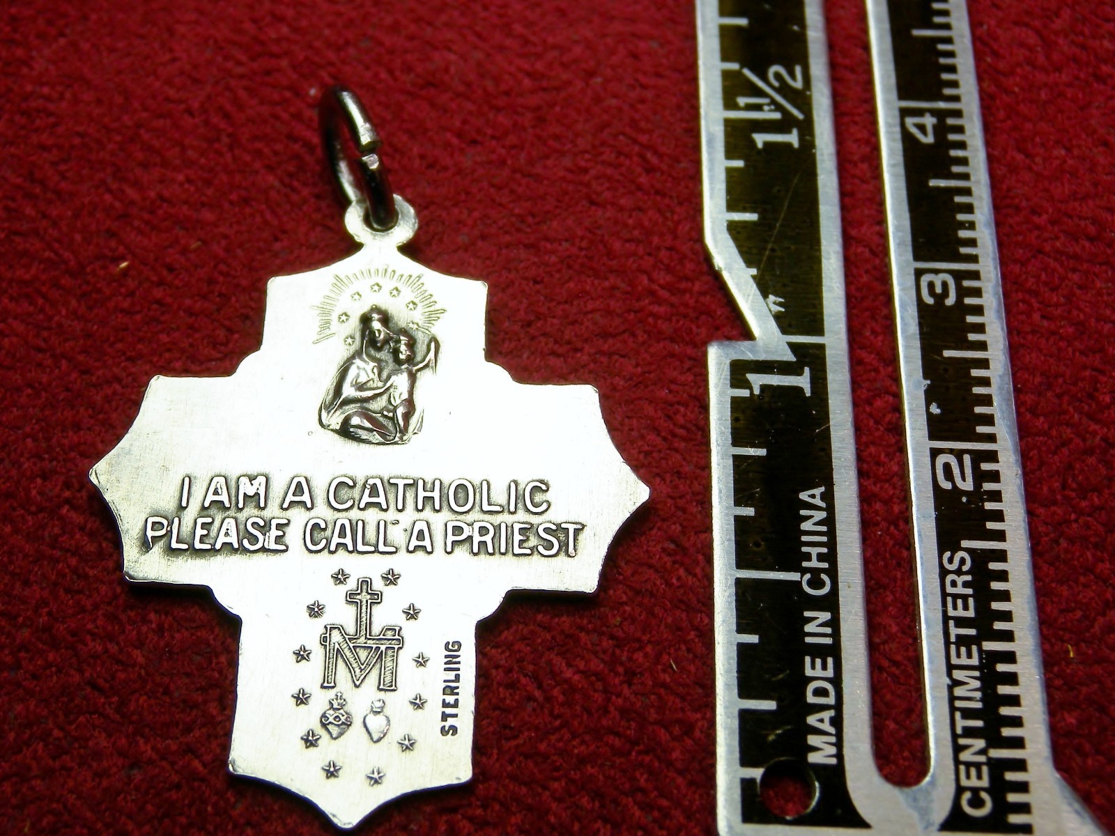 Chapel Sterling WWII GI’s Dog tag Chain Miraculous Medal Scapular Holy Spirit